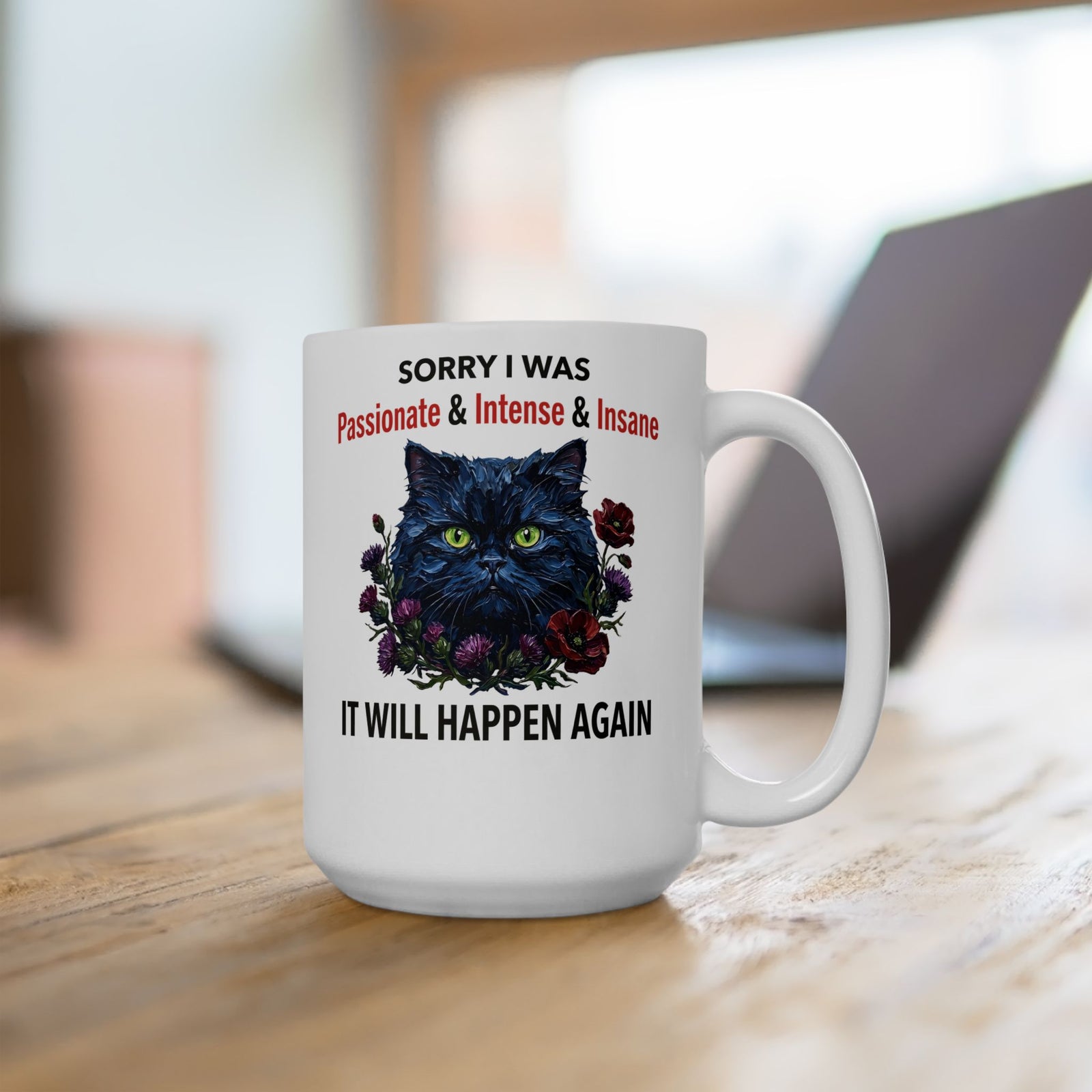 Passionate Black Cat Mug