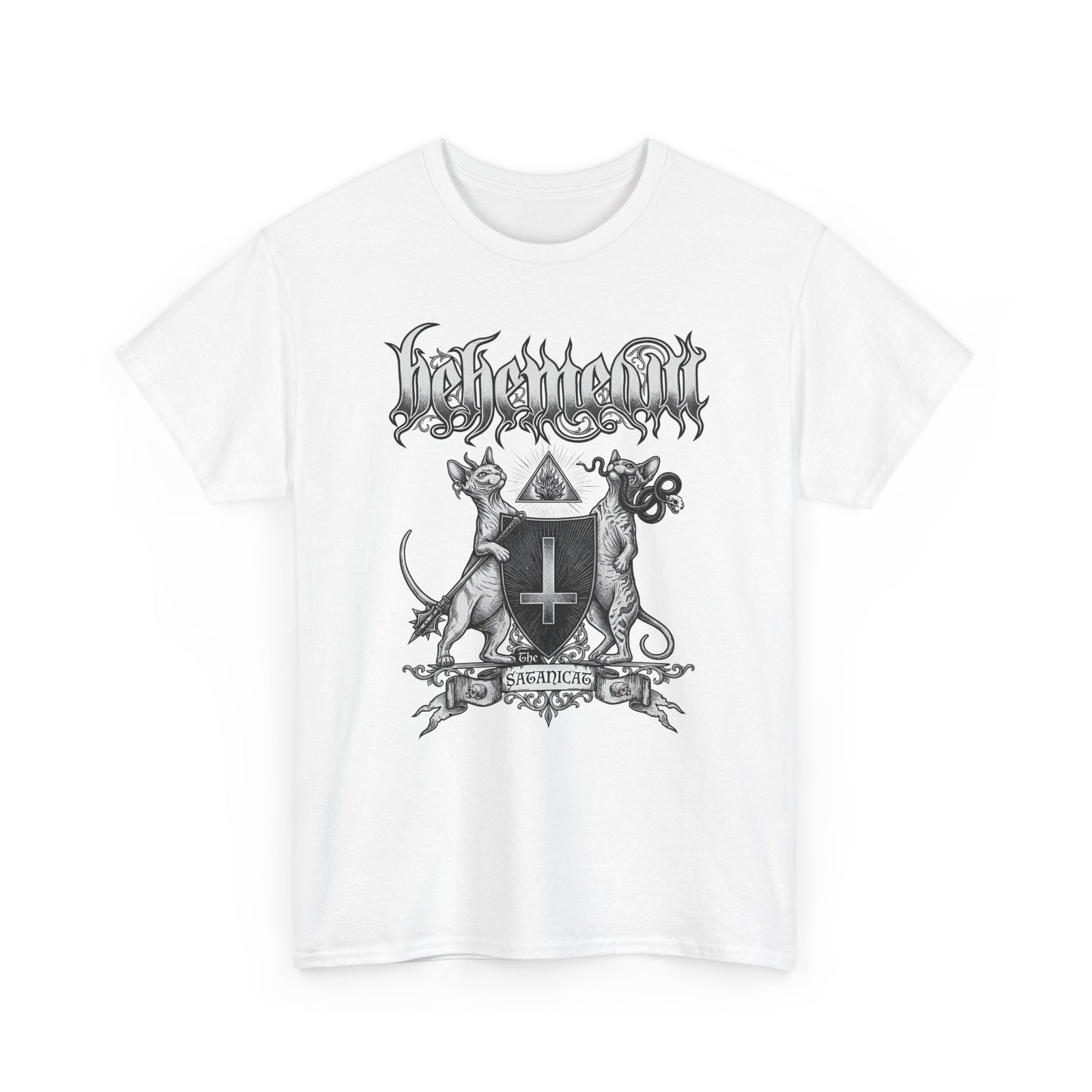 Satanicat Behemeow T-Shirt — Gothic Cat Graphic Tee