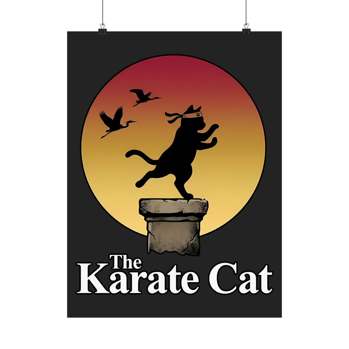 Karate Cat Poster — Funny Martial Arts Cat Poster