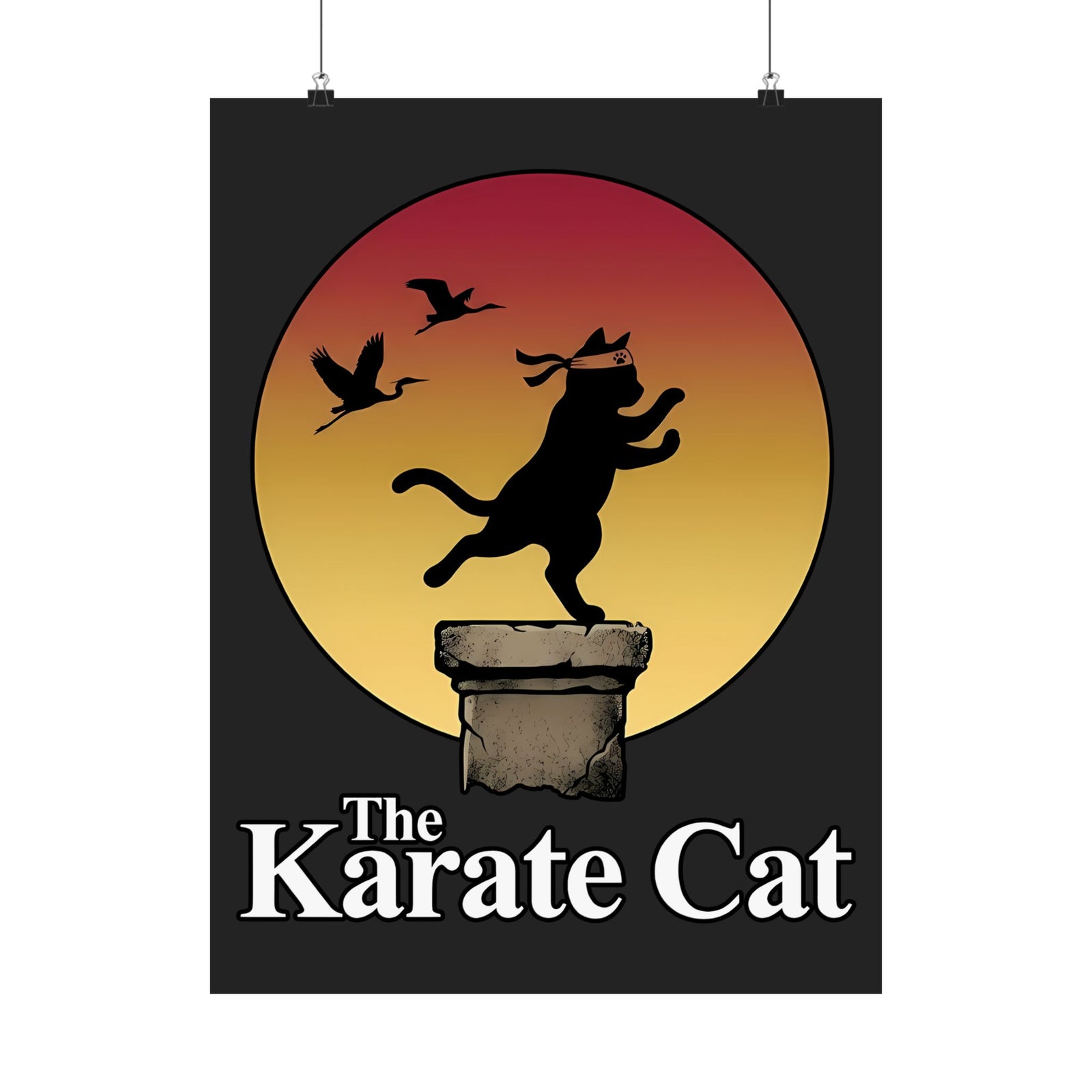 Karate Cat Poster — Funny Martial Arts Cat Poster