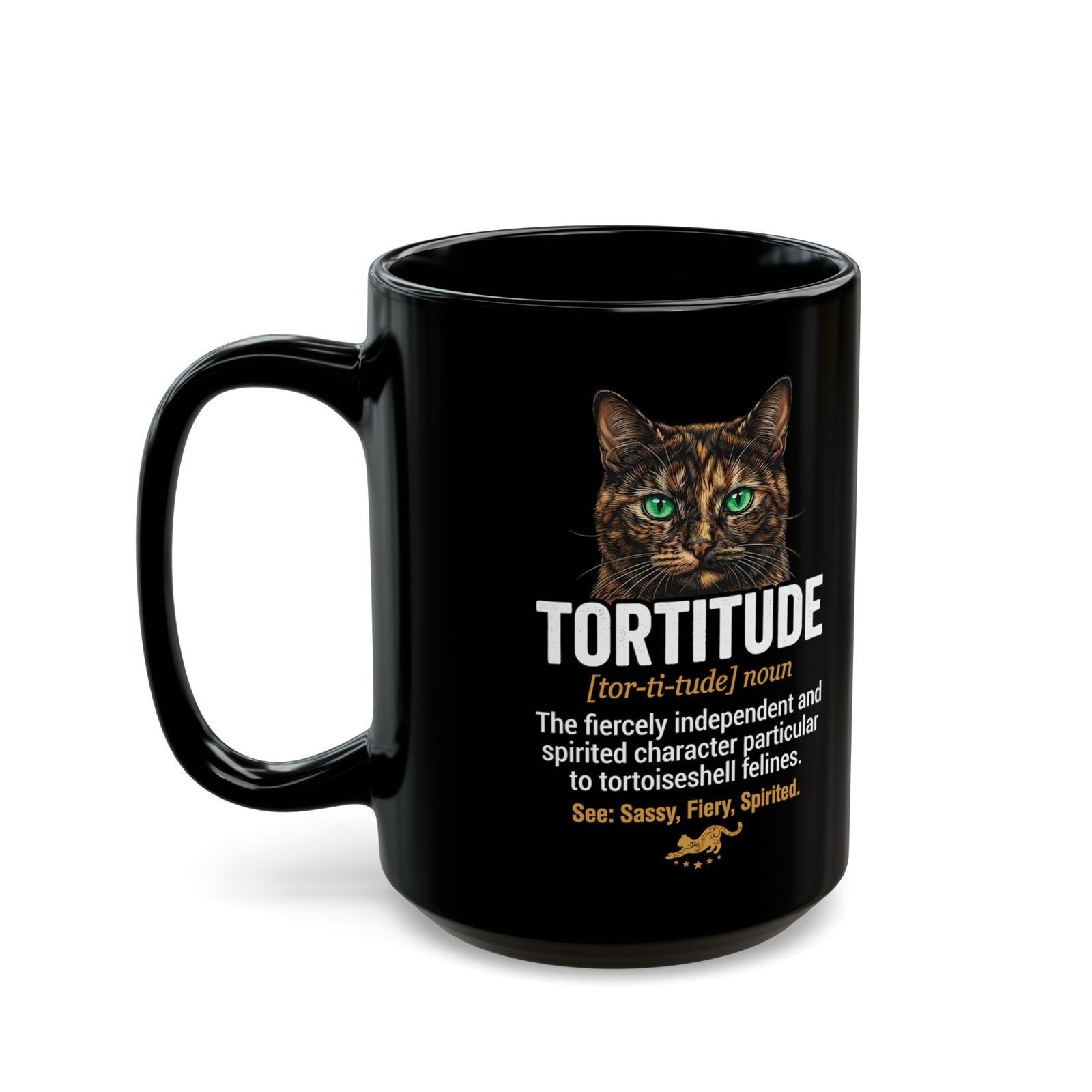 Tortoiseshell 'Tortitude' Black Mug