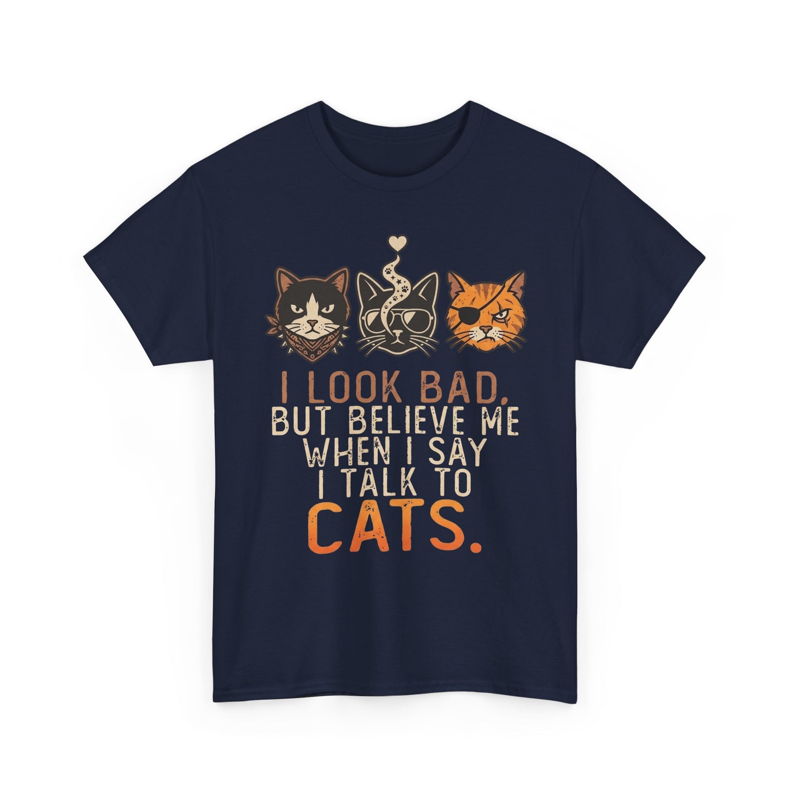 I Talk to Cats T-Shirt – Funny Cat Lover Tee with Cat Faces