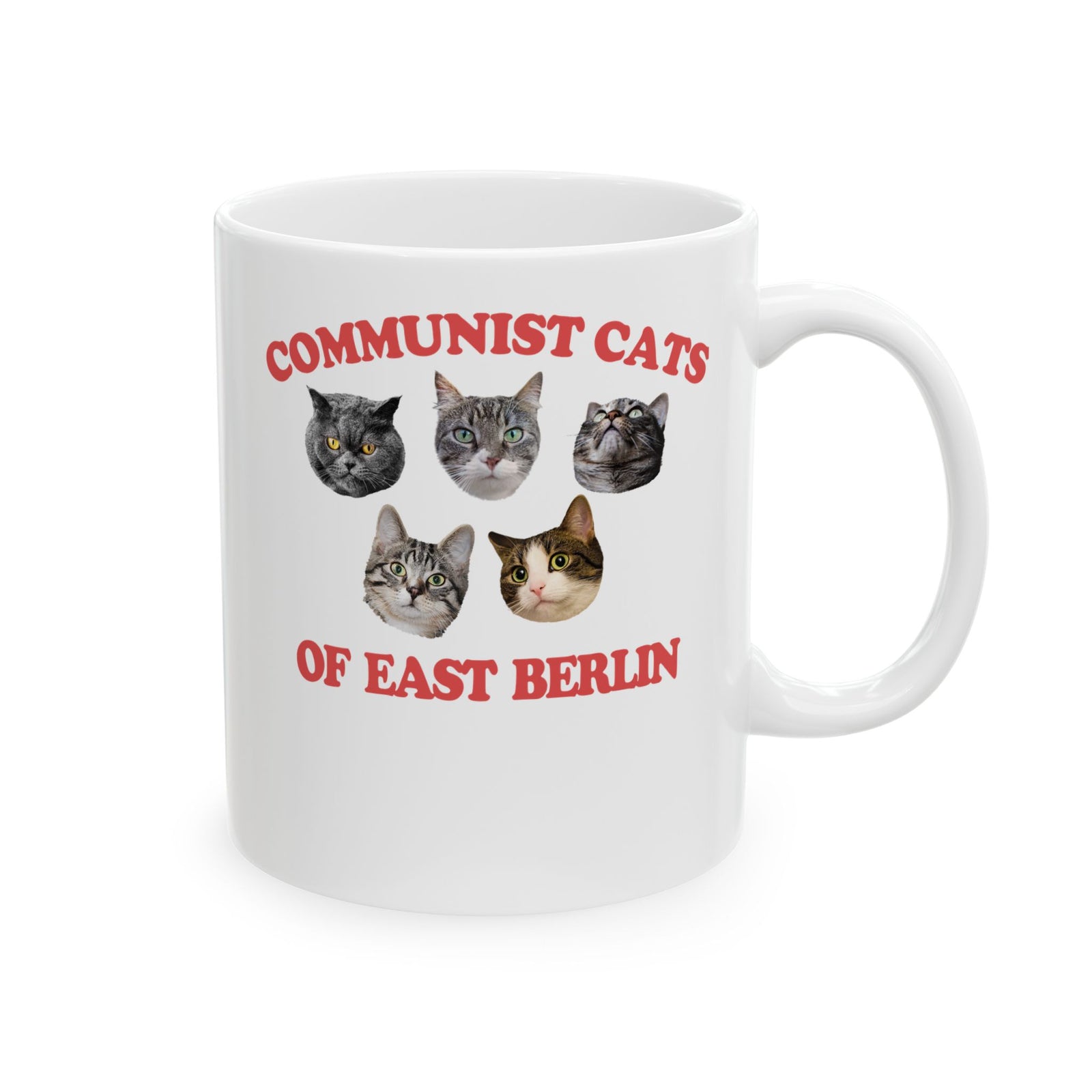 Communist Cats of East Berlin Ceramic Mug — Retro Socialist Cat Mug