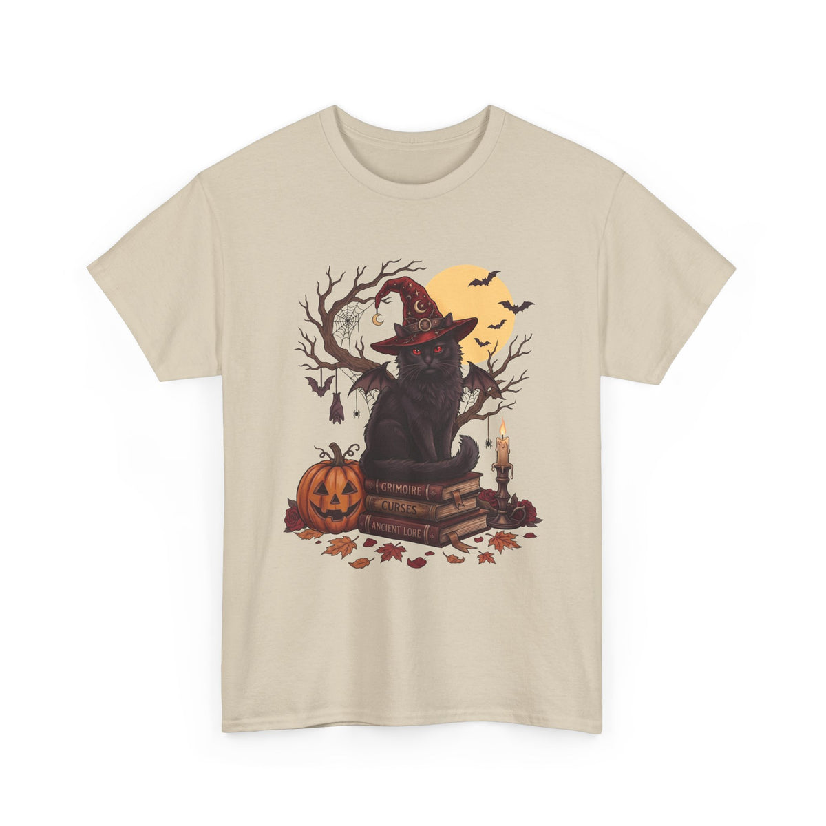 Ancient Lore Bat-Winged Black Cat Shirt — Gothic Witchy Halloween T-Shirt