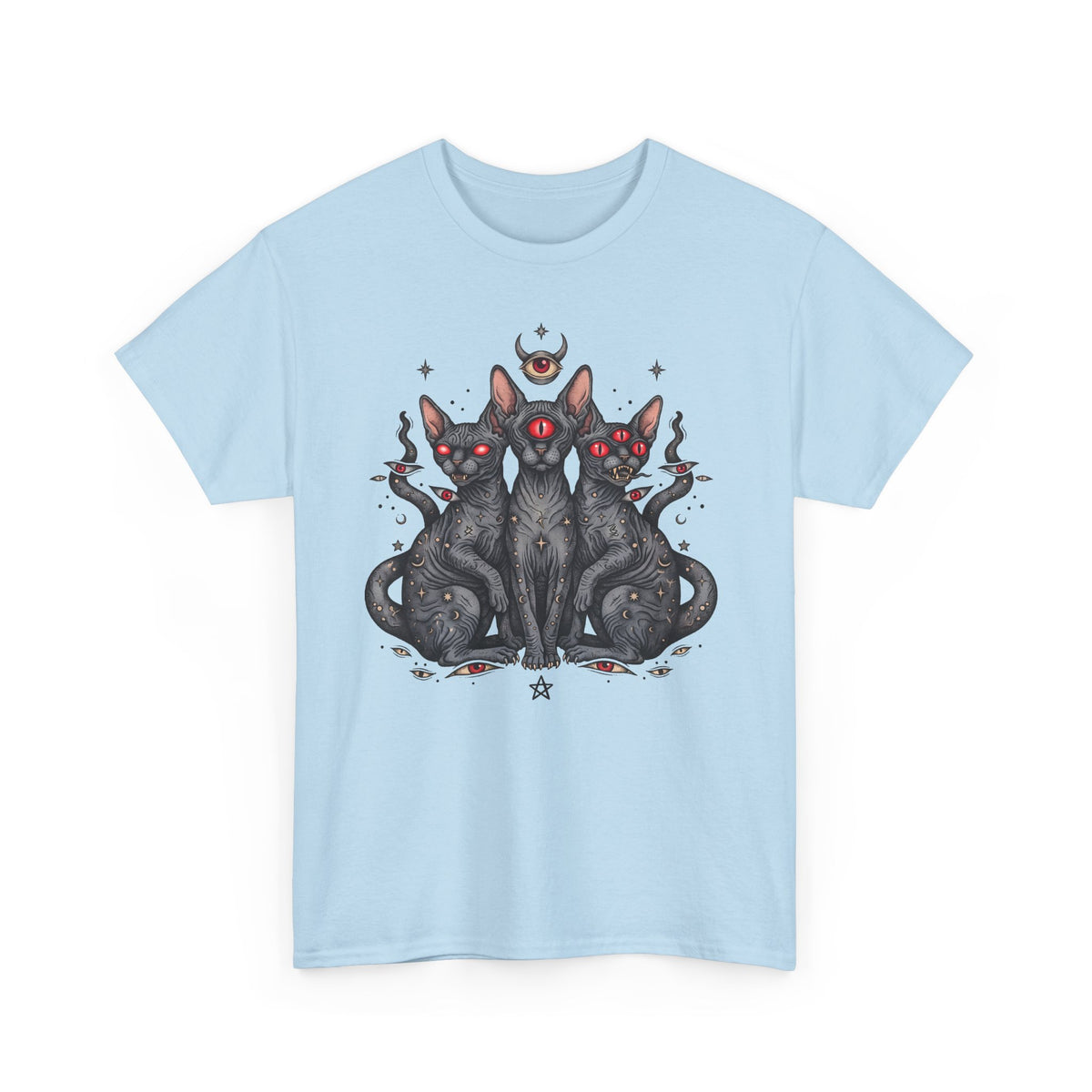 Occult Sphynx Trinity Shirt — Gothic Esoteric Hairless Cat T-Shirt