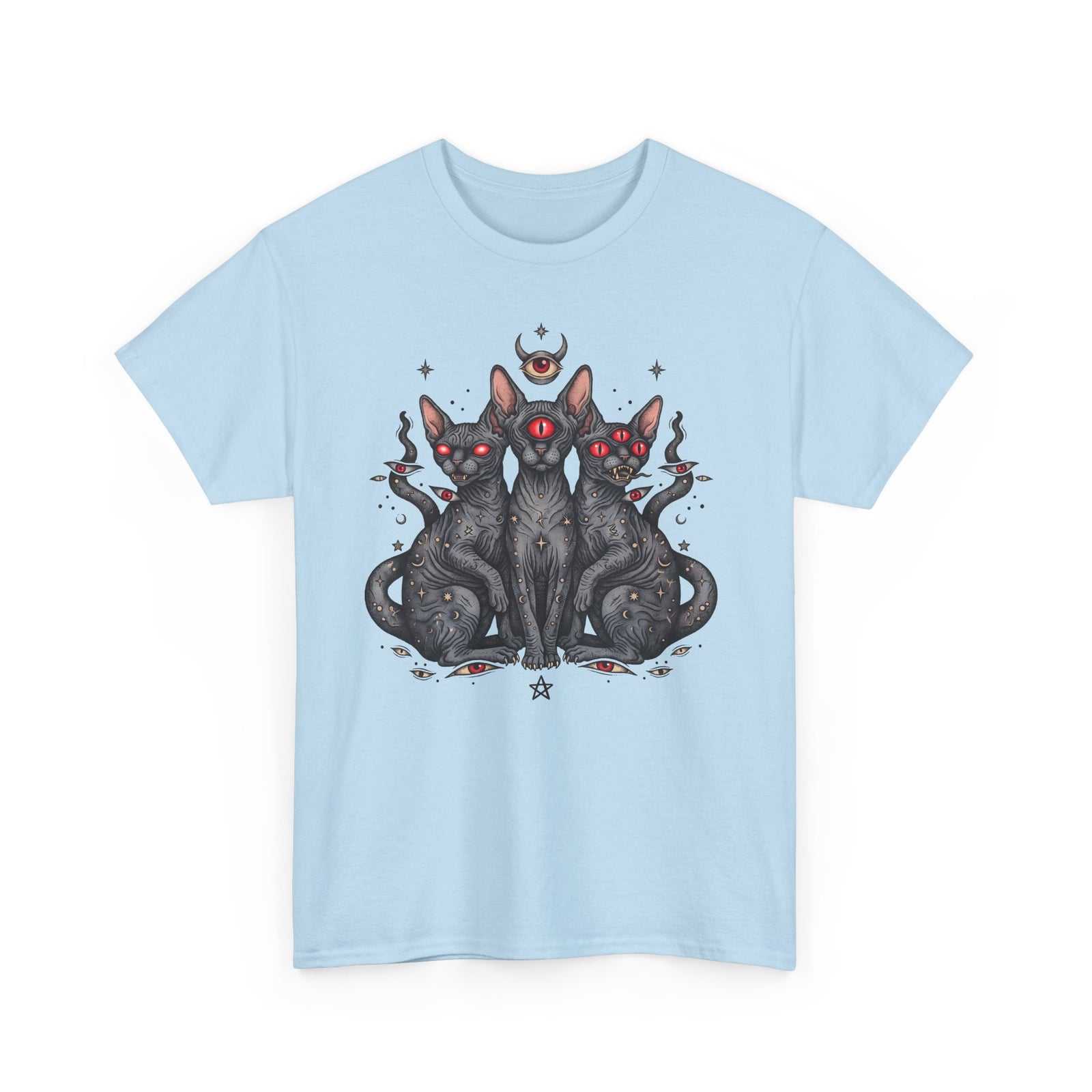 Occult Sphynx Trinity Shirt — Gothic Esoteric Hairless Cat T-Shirt