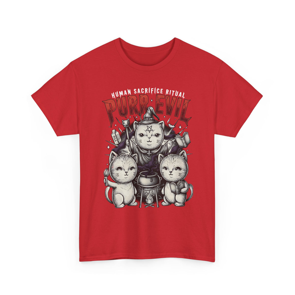 Purr Evil Witch Cats T-Shirt — Spooky Alternative Magic Apparel
