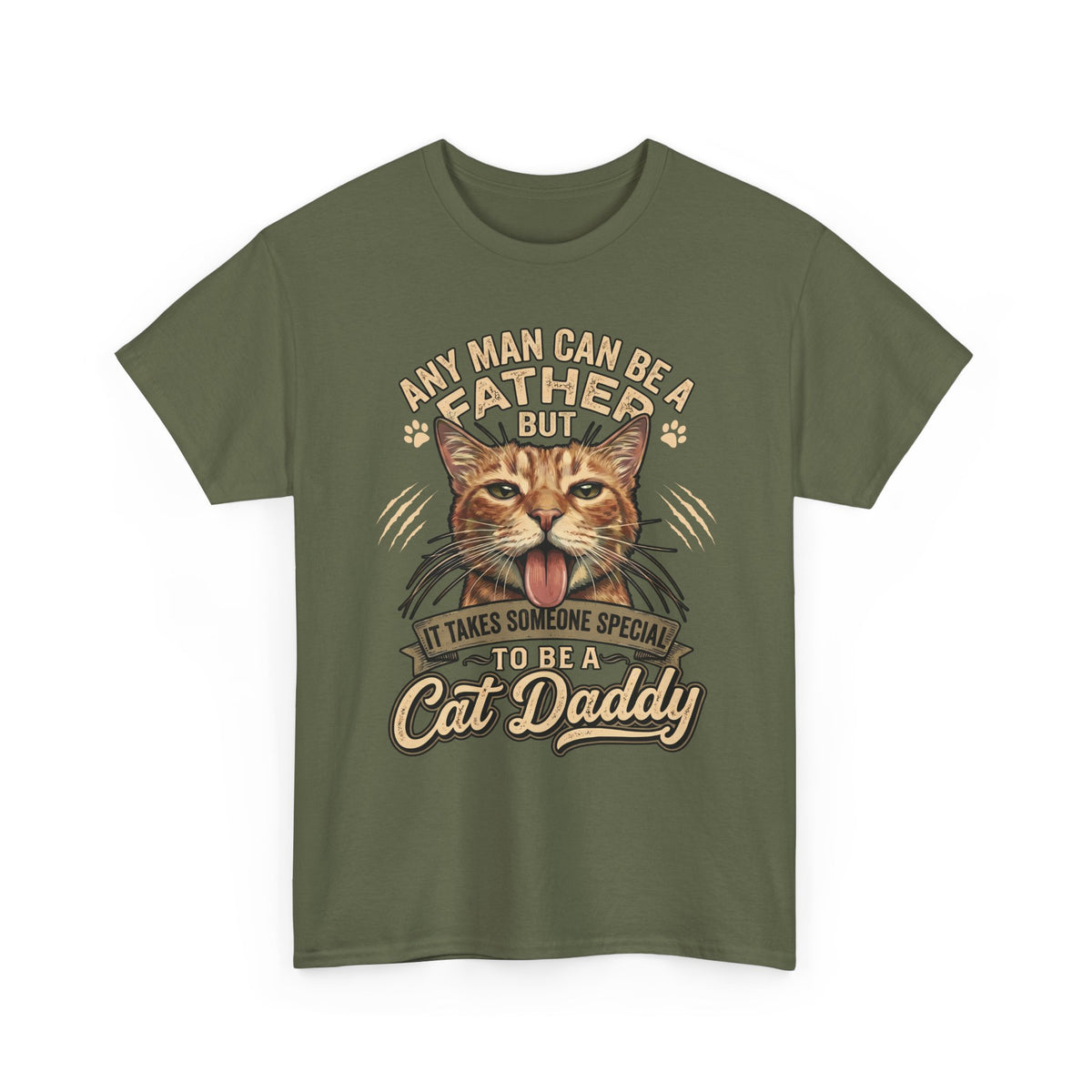Cat Daddy Father's Day T-Shirt — Funny Orange Tabby Blep Graphic Tee