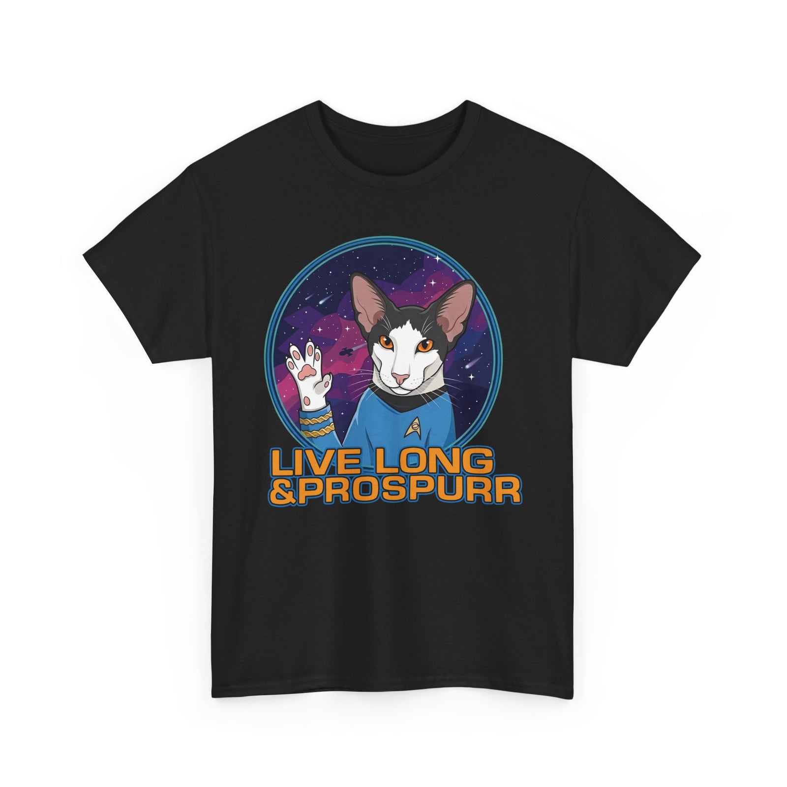 Sci‑Fi Cat 'Live Long Prospurr' T-Shirt