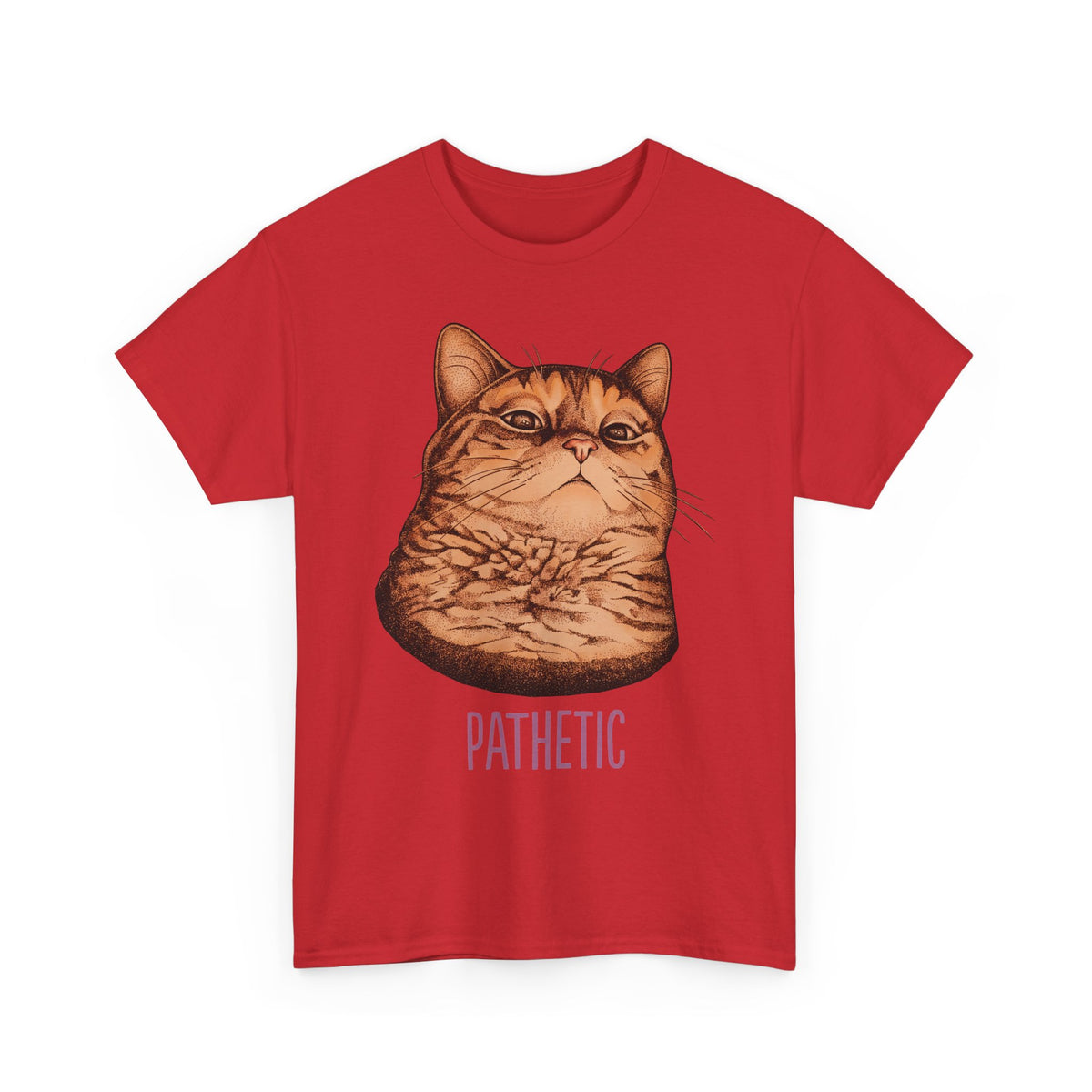 Pathetic Judgmental Cat T-Shirt — Funny Orange Tabby Meme Graphic Tee