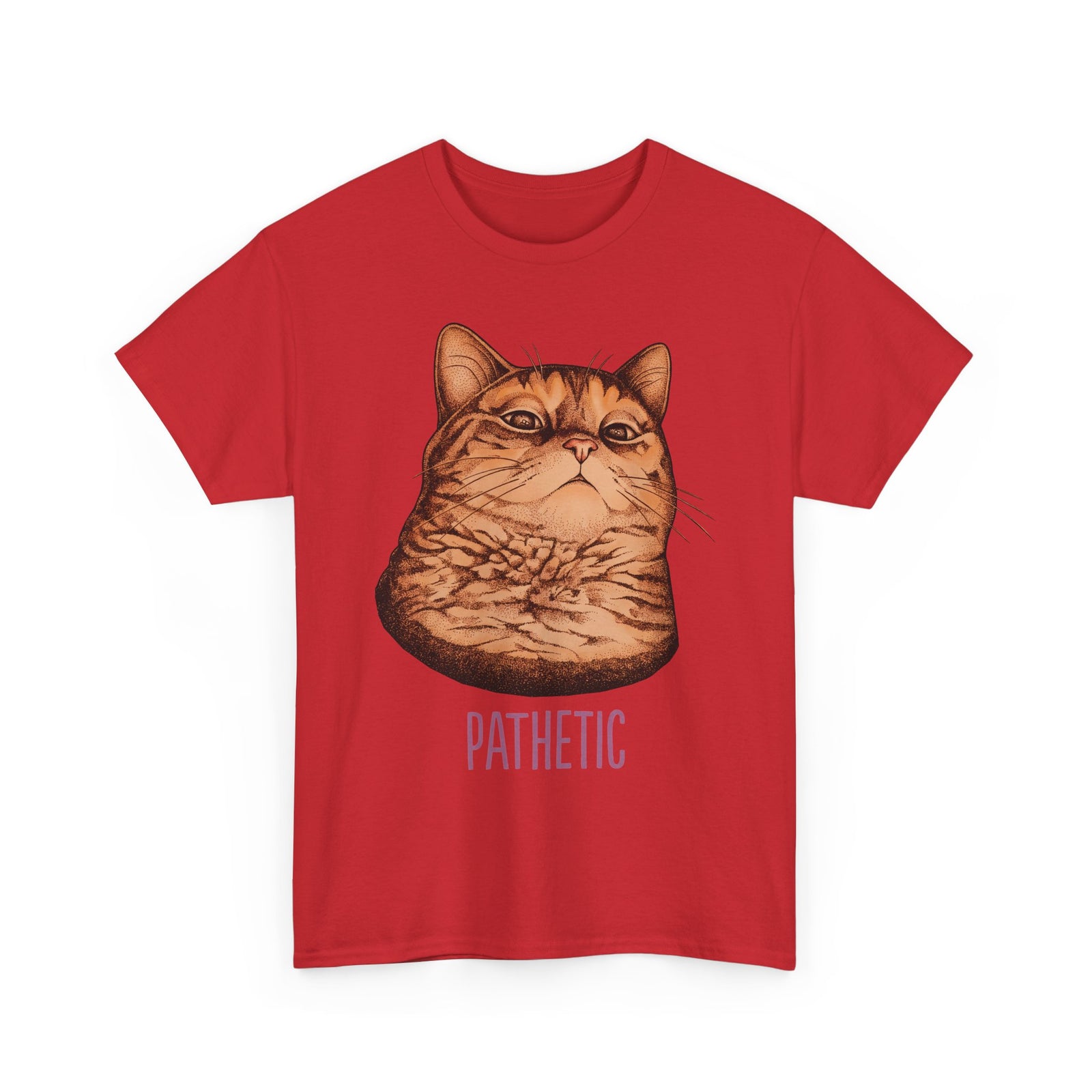 Pathetic Judgmental Cat T-Shirt — Funny Orange Tabby Meme Graphic Tee