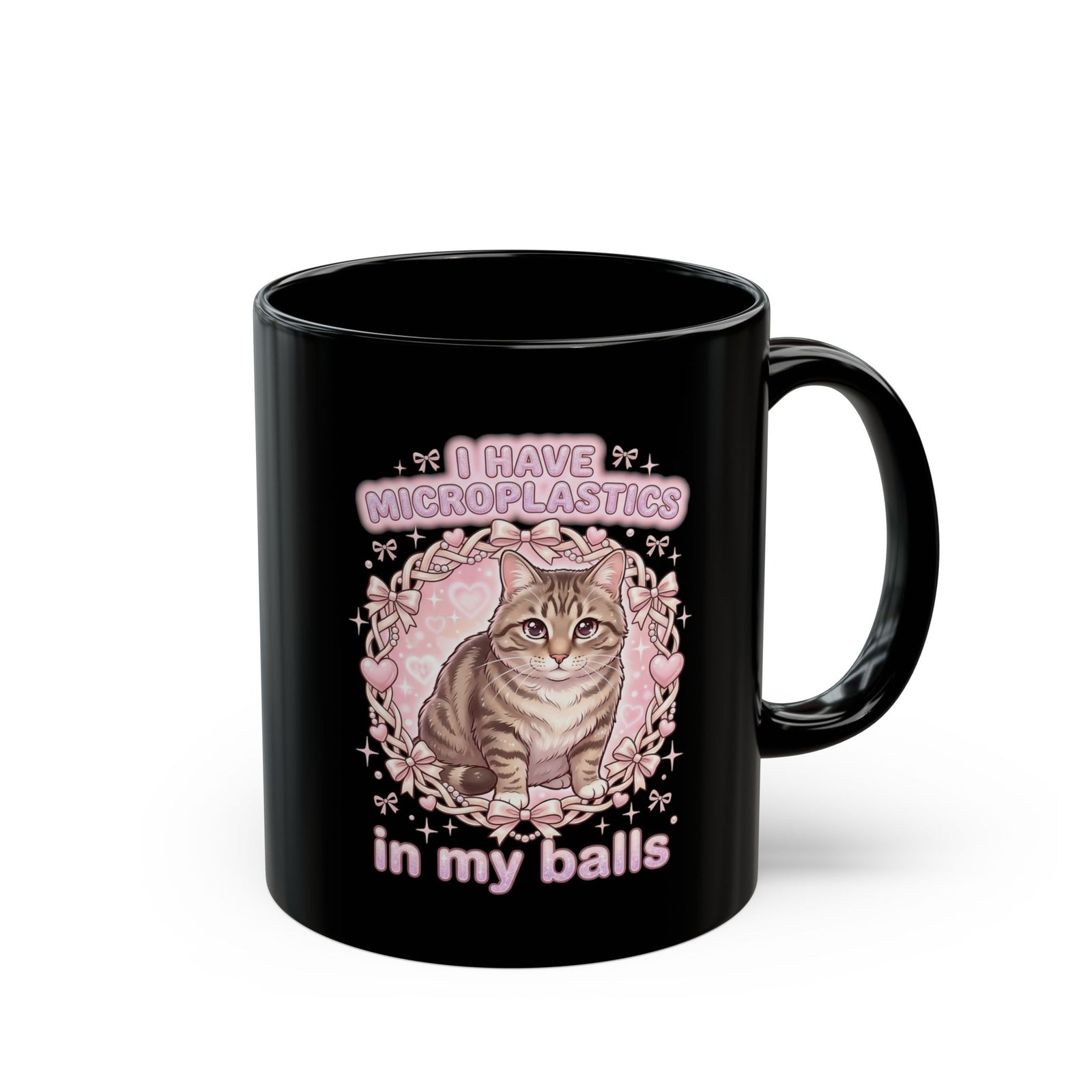 Funny Cat Mug "I Have Microplastics In My Balls" Meme Mug