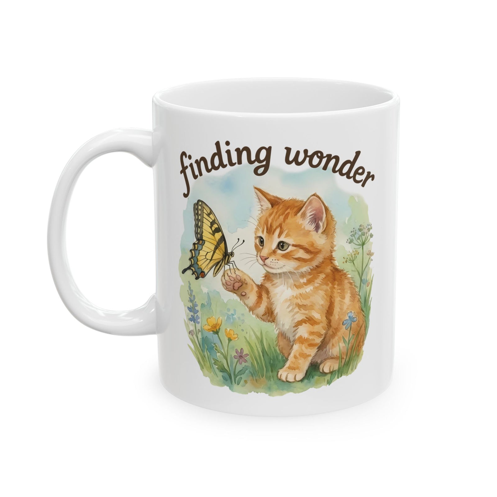 Finding Wonder Cat Ceramic Mug