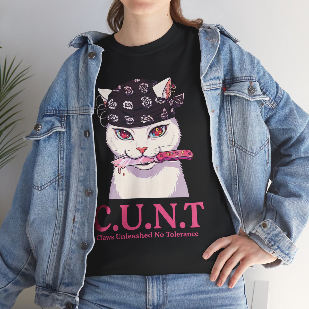 C.U.N.T Acronym Cat T-Shirt — Sassy Feline Rebellious Streetwear