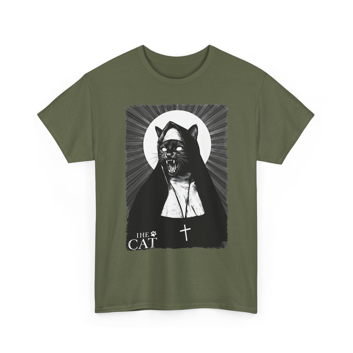 The Cat Horror Movie Parody T-Shirt — Creepy Nun Black Cat Tee