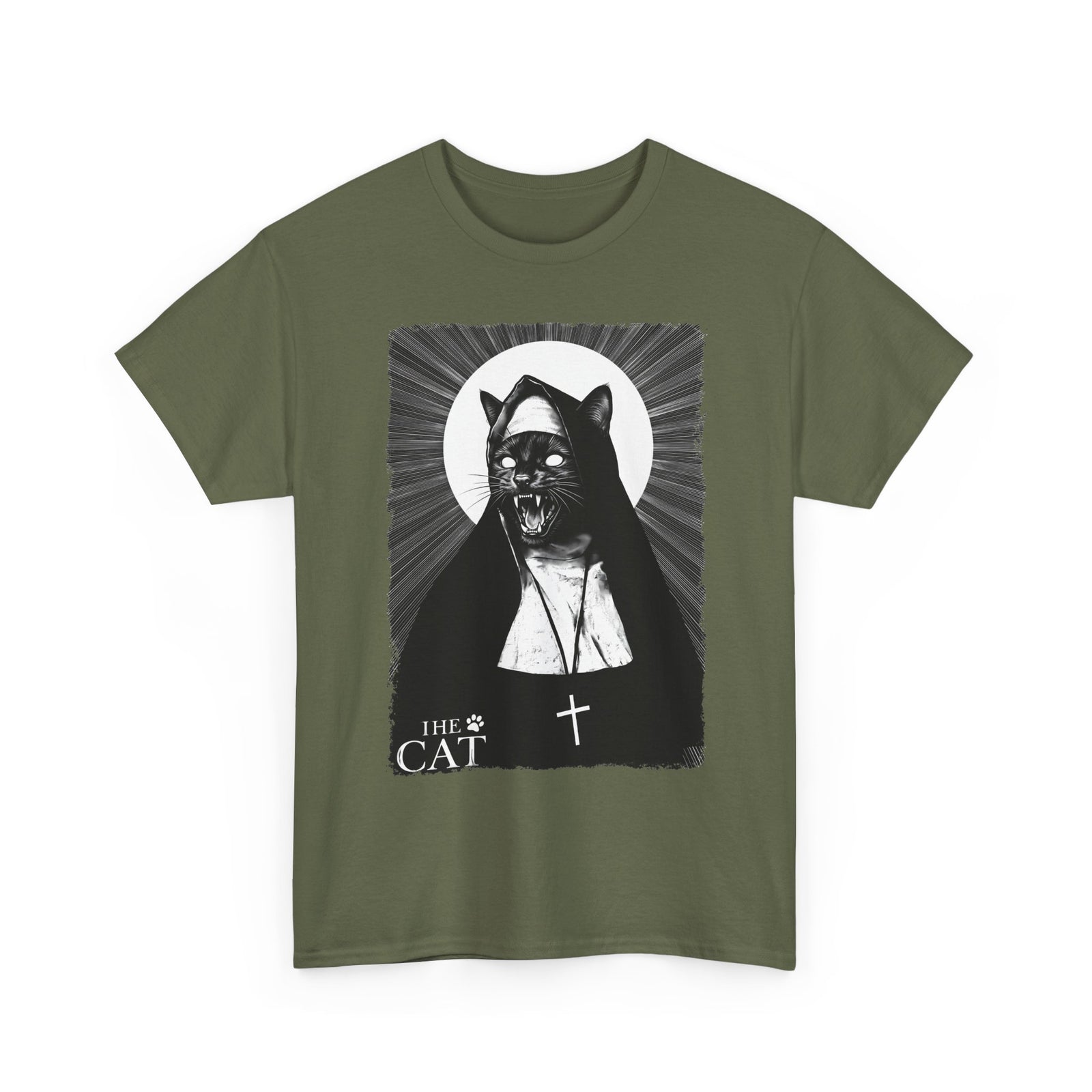 The Cat Horror Movie Parody T-Shirt — Creepy Nun Black Cat Tee