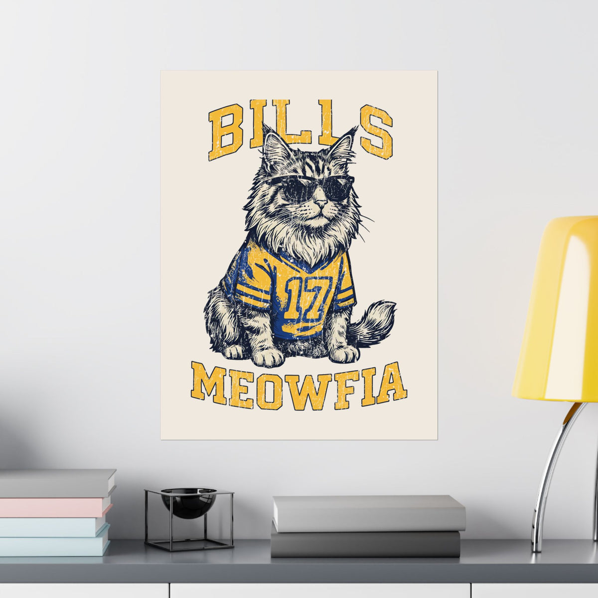 Bills Meowfia Poster — Funny Cat Mafia Graphic Poster