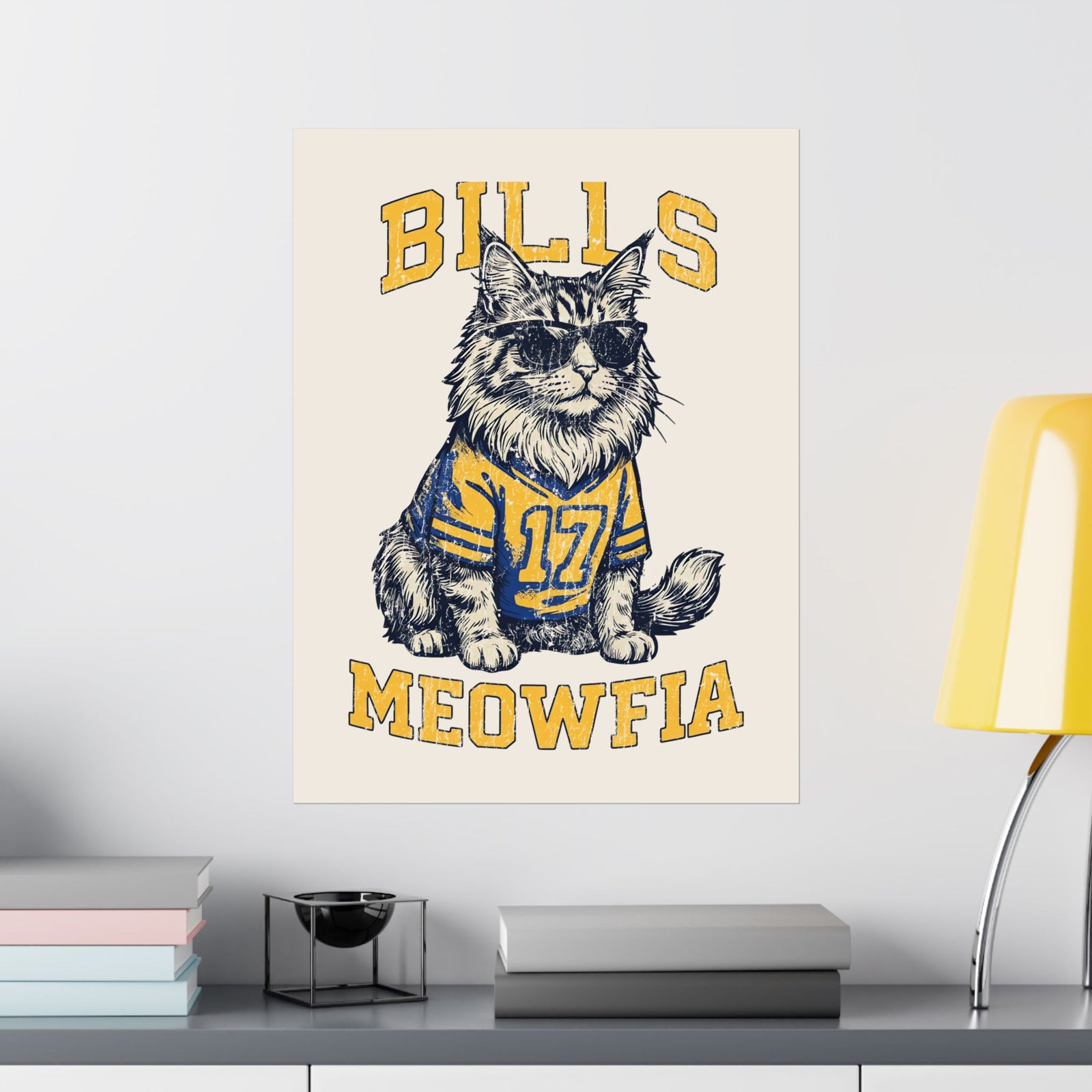 Bills Meowfia Poster — Funny Cat Mafia Graphic Poster