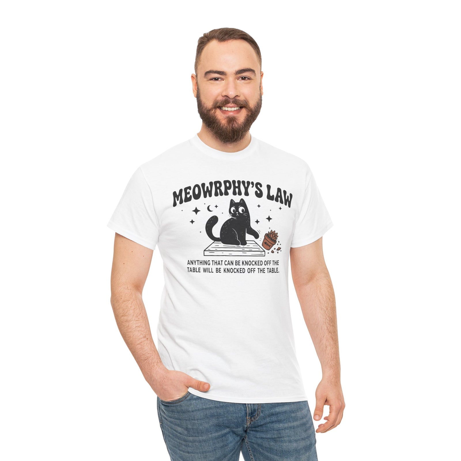 Meowrphy's Law T-Shirt — Funny Cat Quote Tee for Cat Lovers