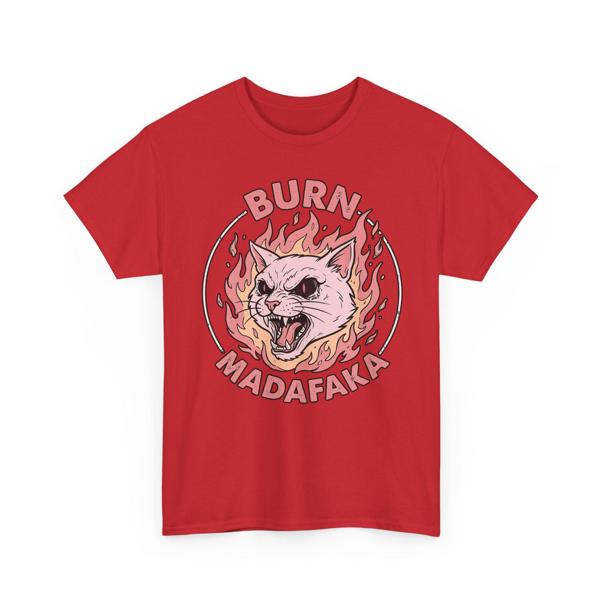 Funny Cat T‑Shirt — "Burn Madafaka" Graphic Tee