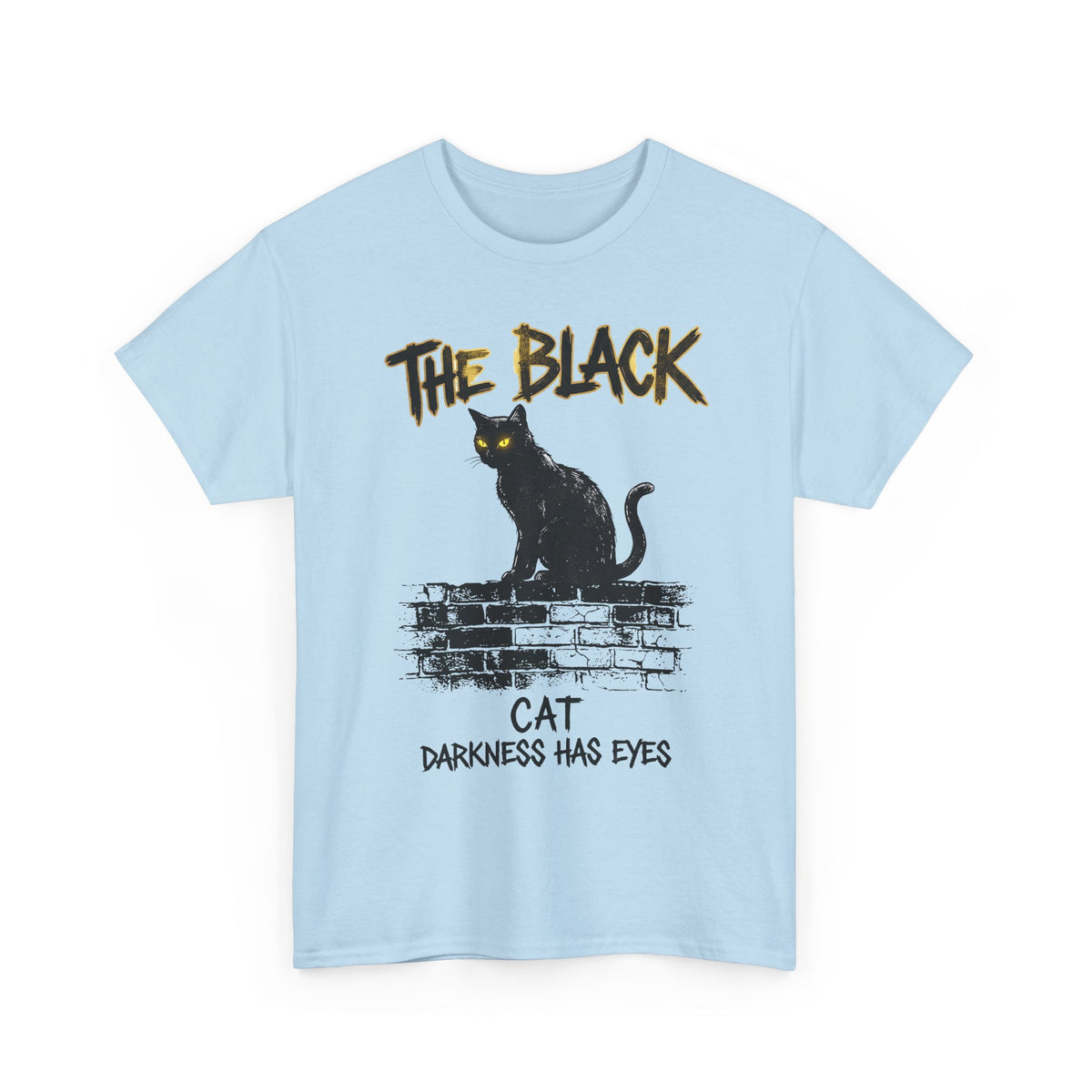 Black Cat T-Shirt — "The Black Cat: Darkness Has Eyes" Halloween Graphic Tee