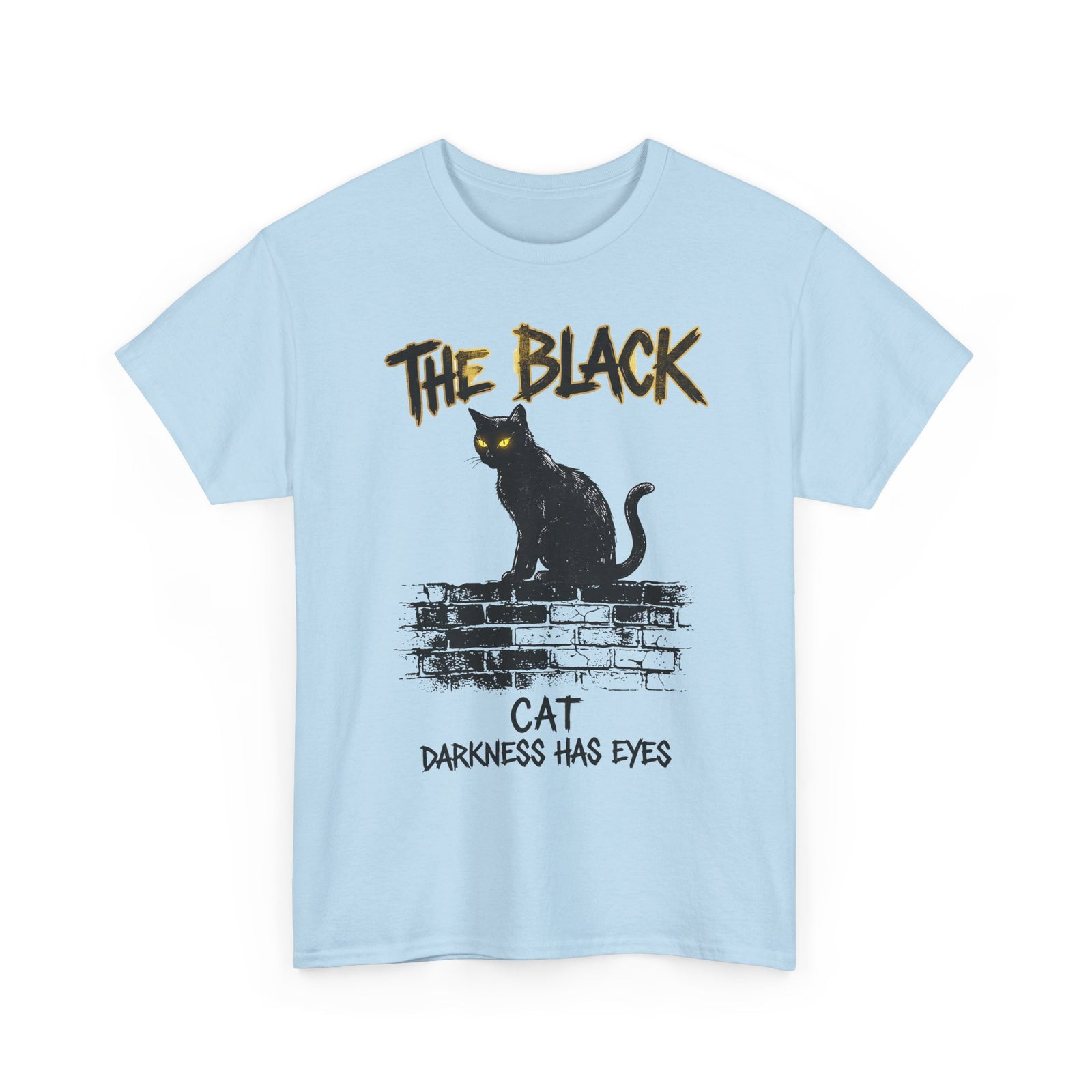 Black Cat T-Shirt — "The Black Cat: Darkness Has Eyes" Halloween Graphic Tee
