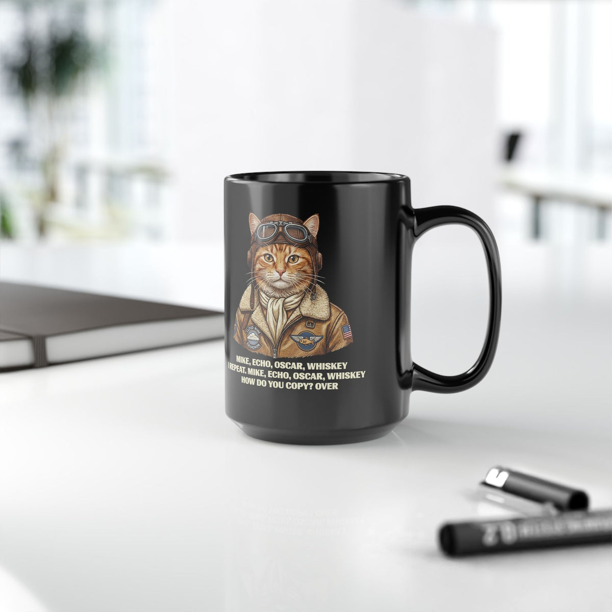 Military Alphabet Mug — "MIKE, ECHO, OSCAR, WHISKEY" Black Mug