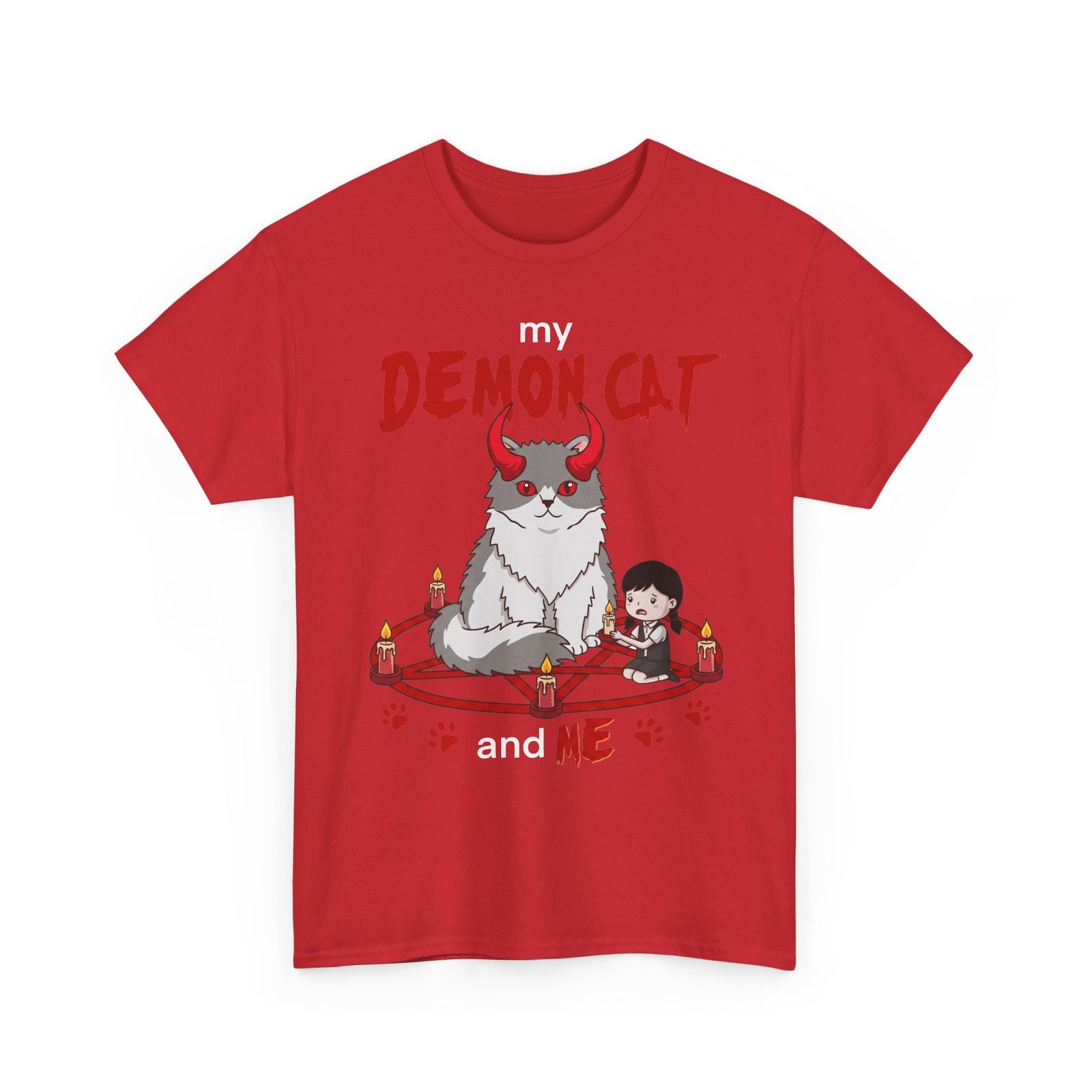 My Demon Cat T-Shirt — Cute Spooky Cat Graphic Tee for Cat Lovers & Halloween