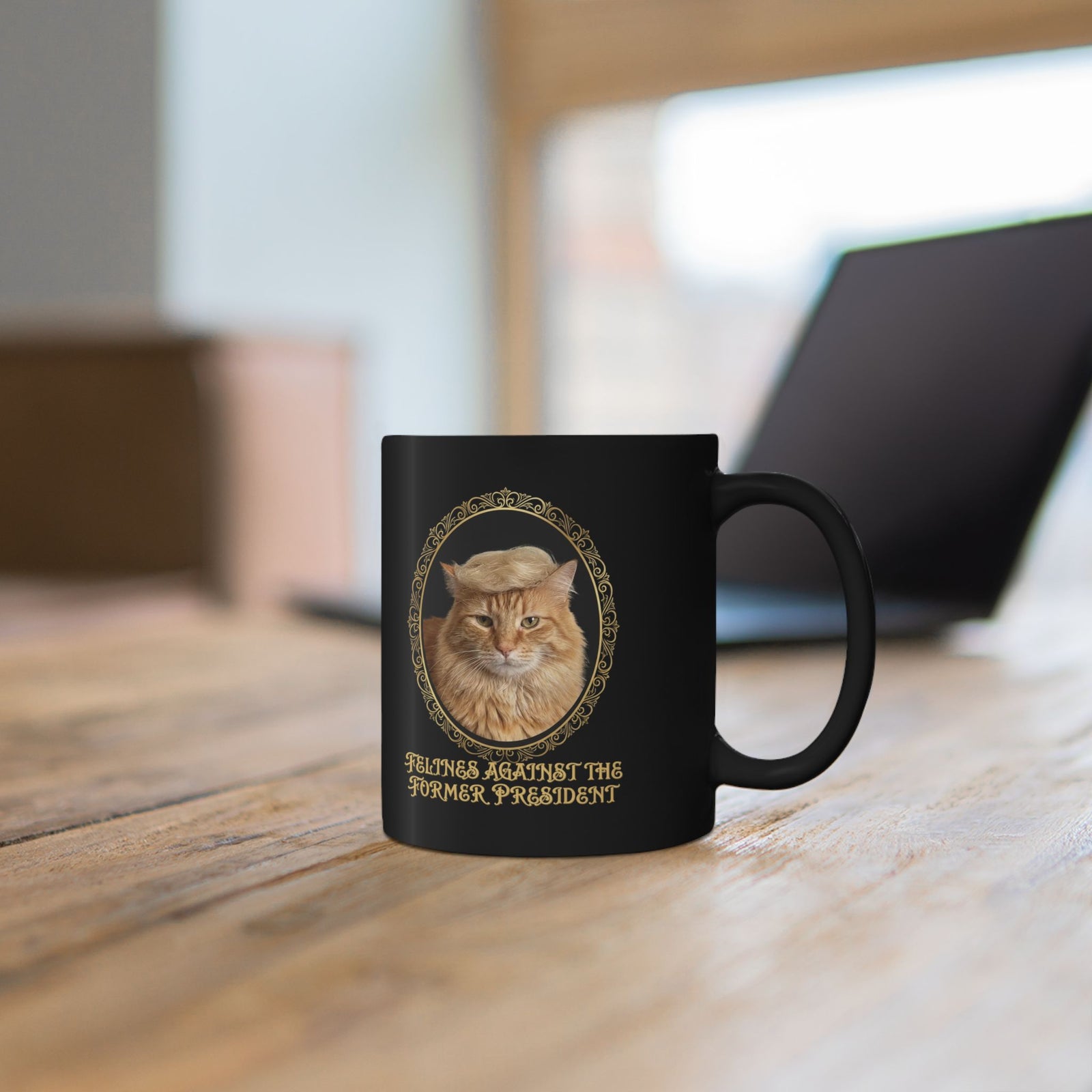Felines Against The Former President Black Mug