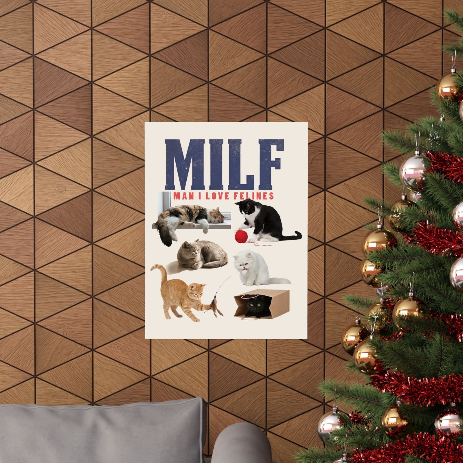 MILF 'Man I Love Felines' Poster – Funny Cat Lover Poster