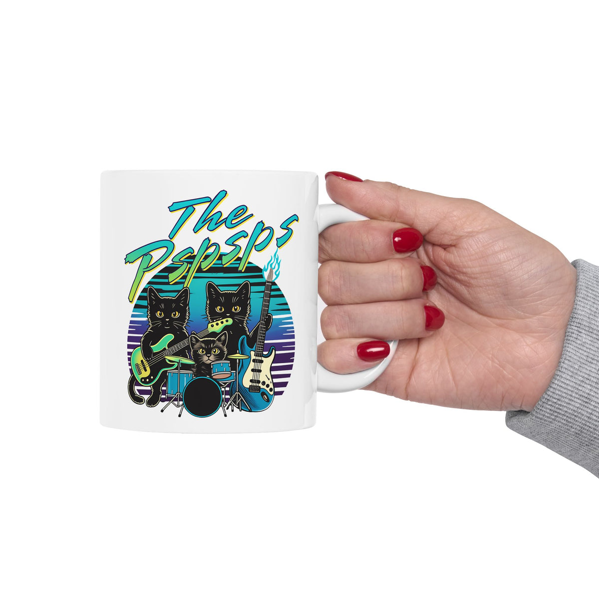 Pspsps Cat Band Ceramic Mug