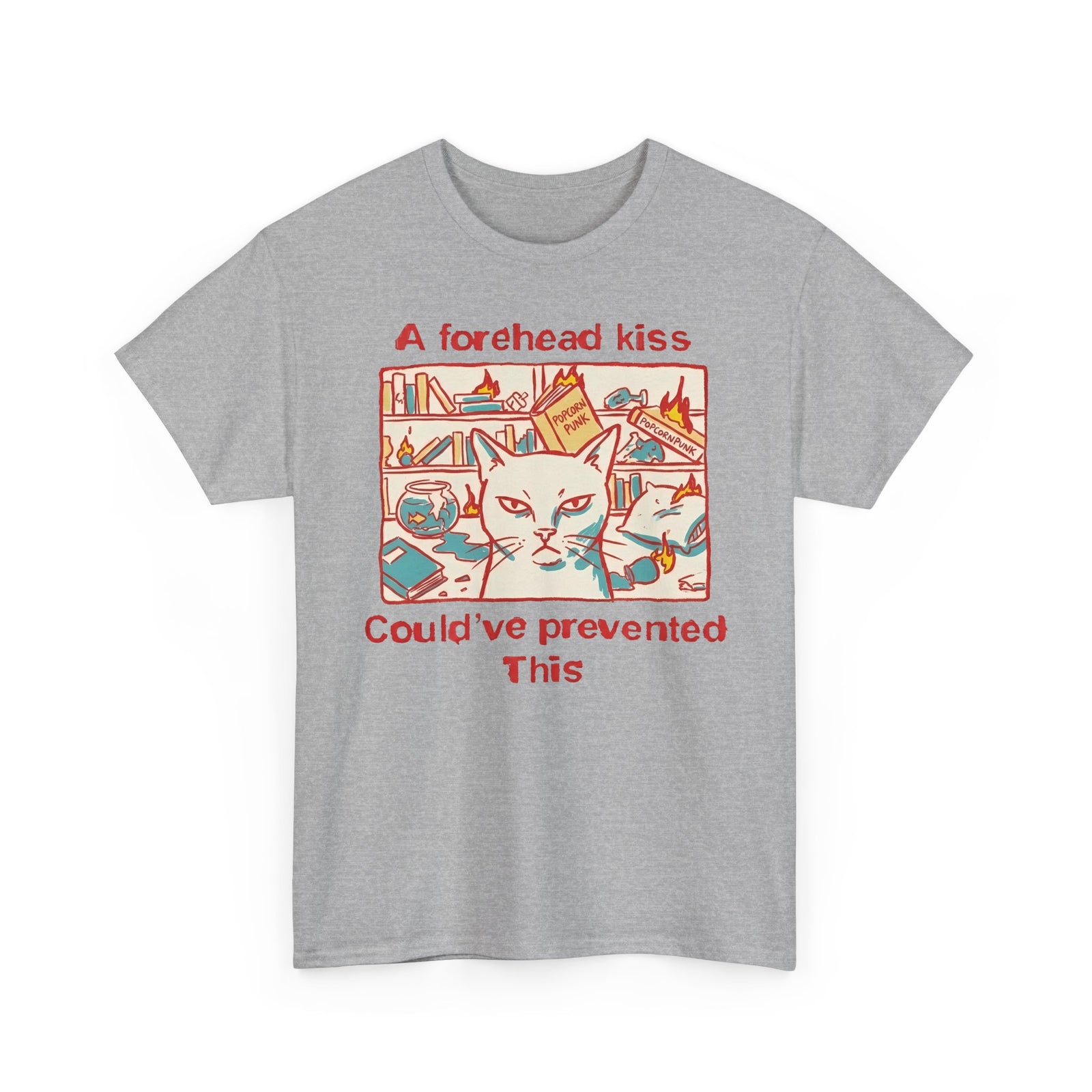 Naughty Cat Forehead Kiss Tee - Funny Cat Lover T-Shirt