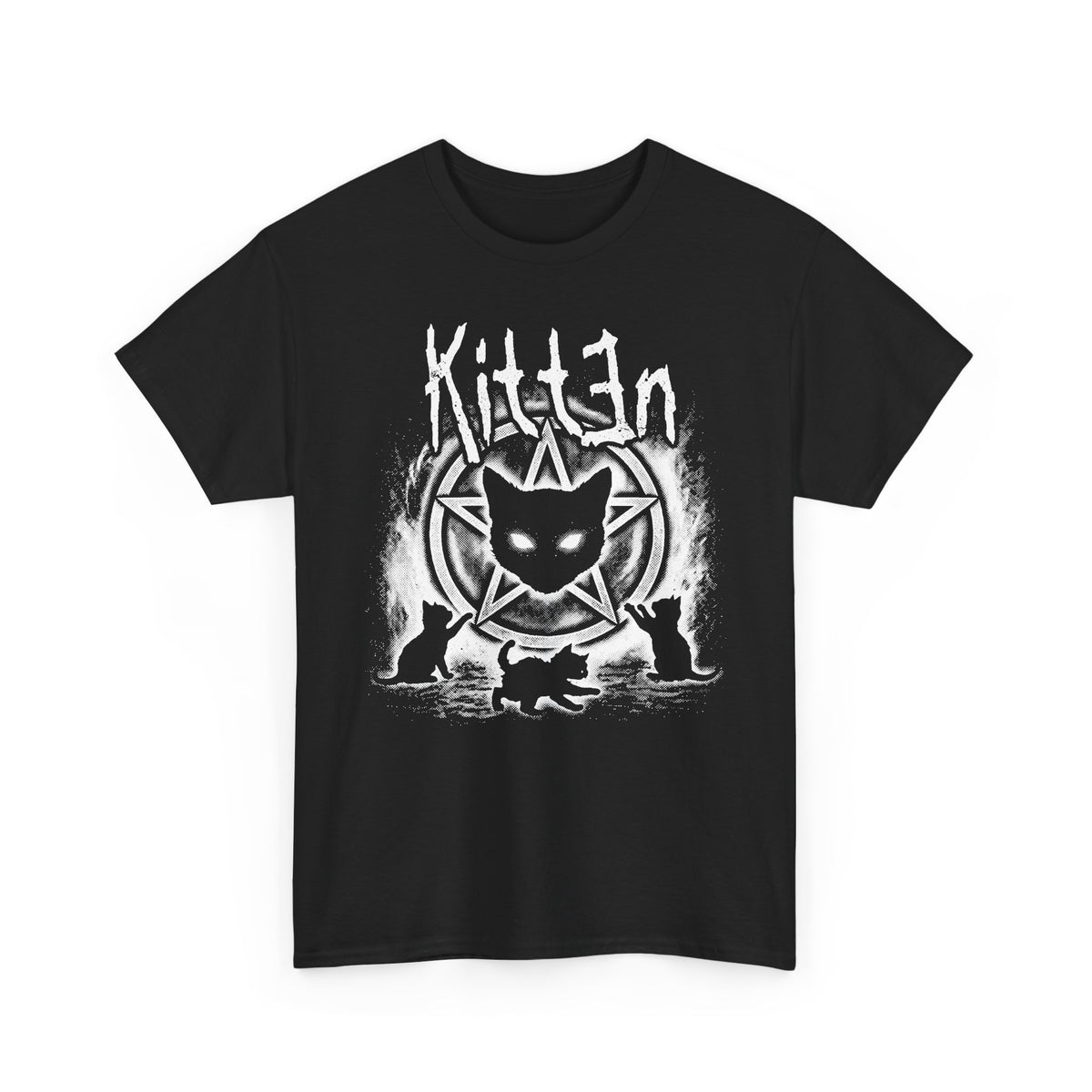 Cat Sin T-Shirt — Gothic Black Cat Pentagram Tee