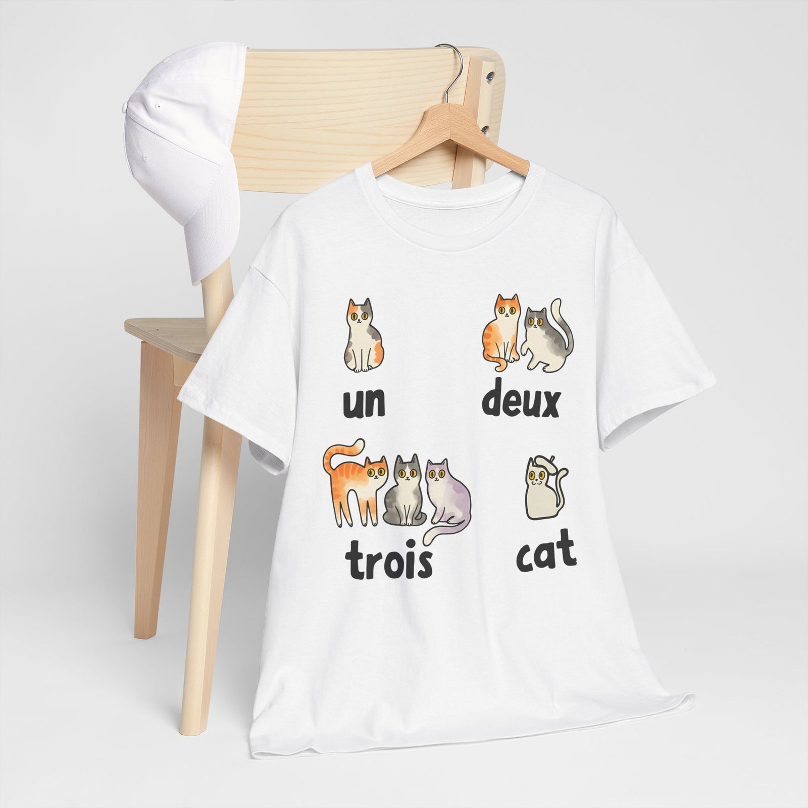 Un Deux Trois Cat T-Shirt — Cute French Cat Graphic Tee