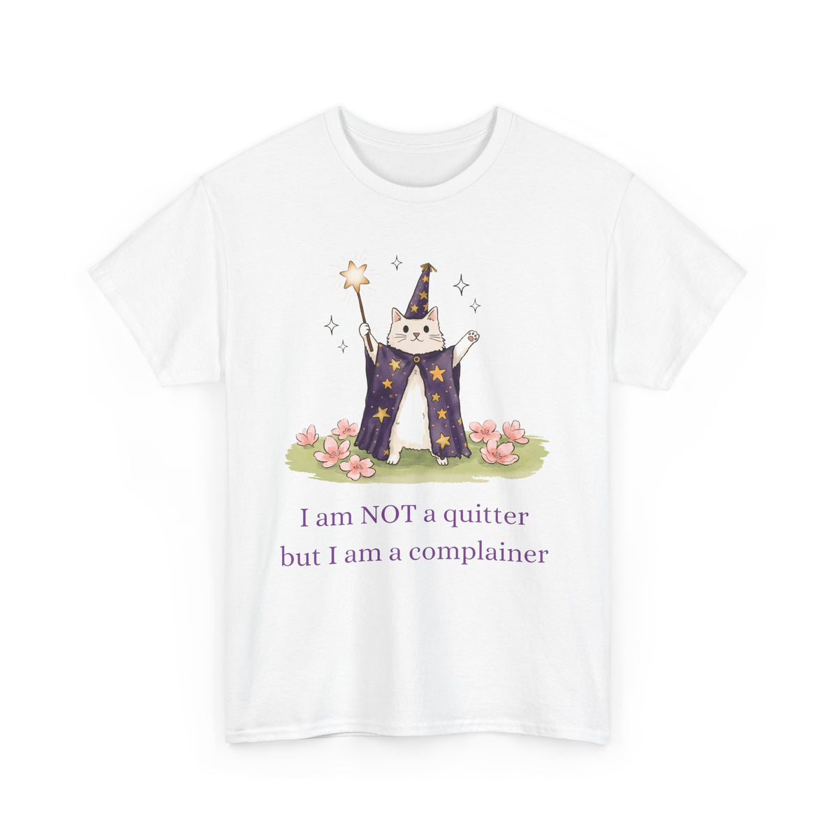 Funny Wizard Cat T-Shirt — Whimsical Magical Feline Complainer Apparel
