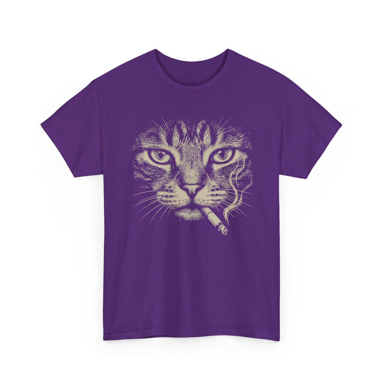 Smoking Cat T-Shirt — Vintage Grunge Cat Graphic Tee