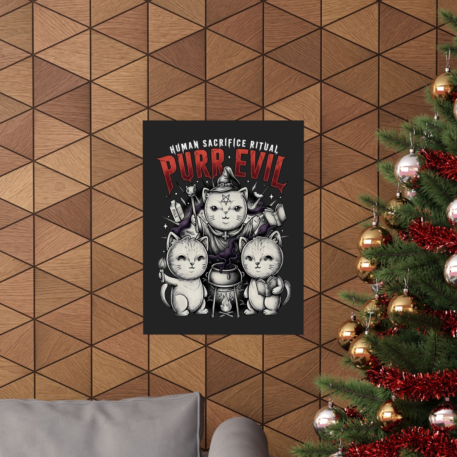 Purr Evil Witch Cats Poster — Spooky Alternative Magic Wall Art