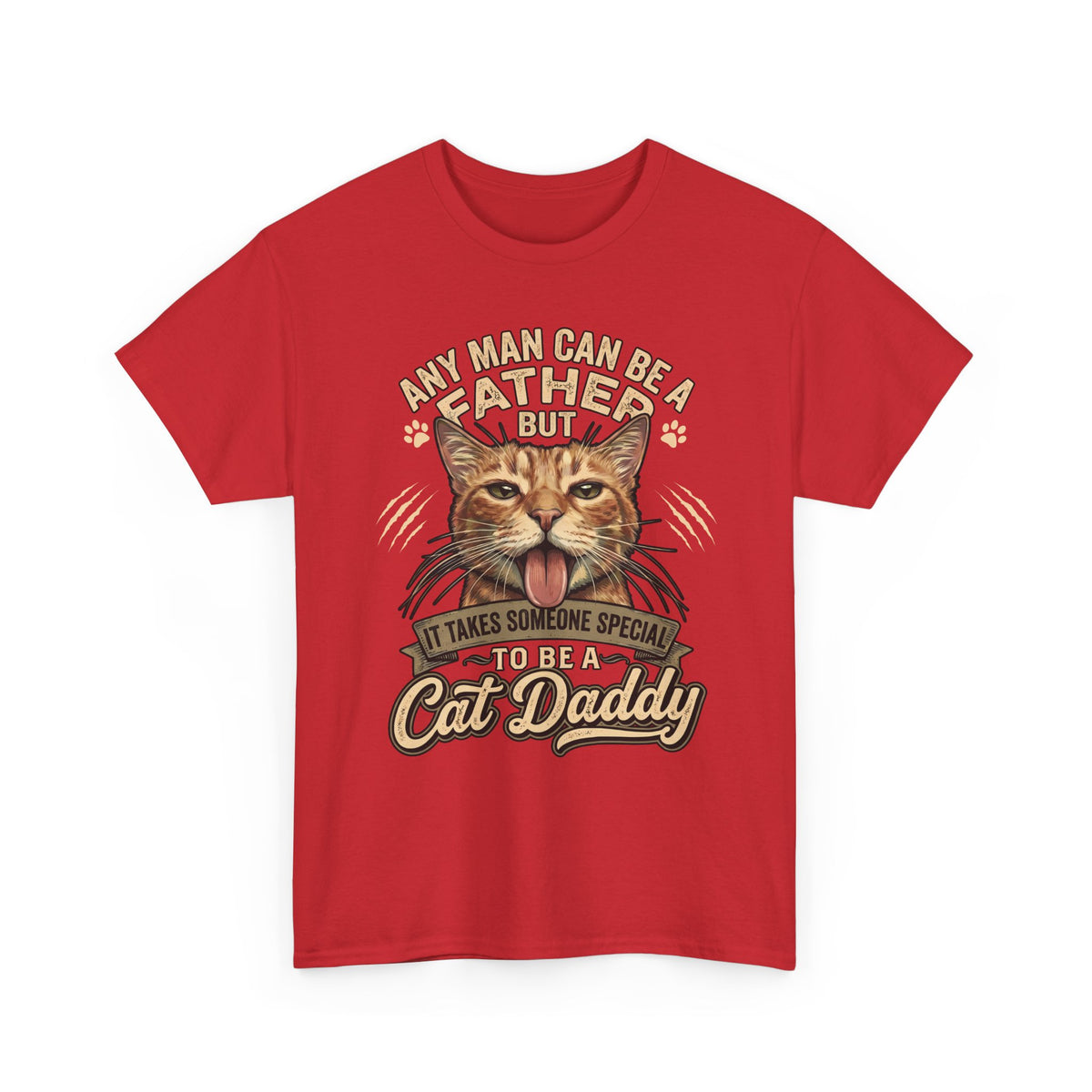 Cat Daddy Father's Day T-Shirt — Funny Orange Tabby Blep Graphic Tee
