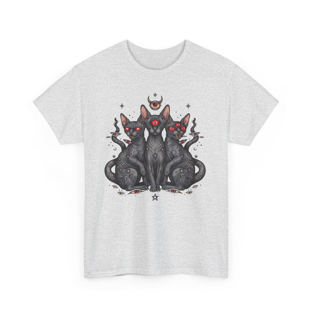 Occult Sphynx Trinity Shirt — Gothic Esoteric Hairless Cat T-Shirt