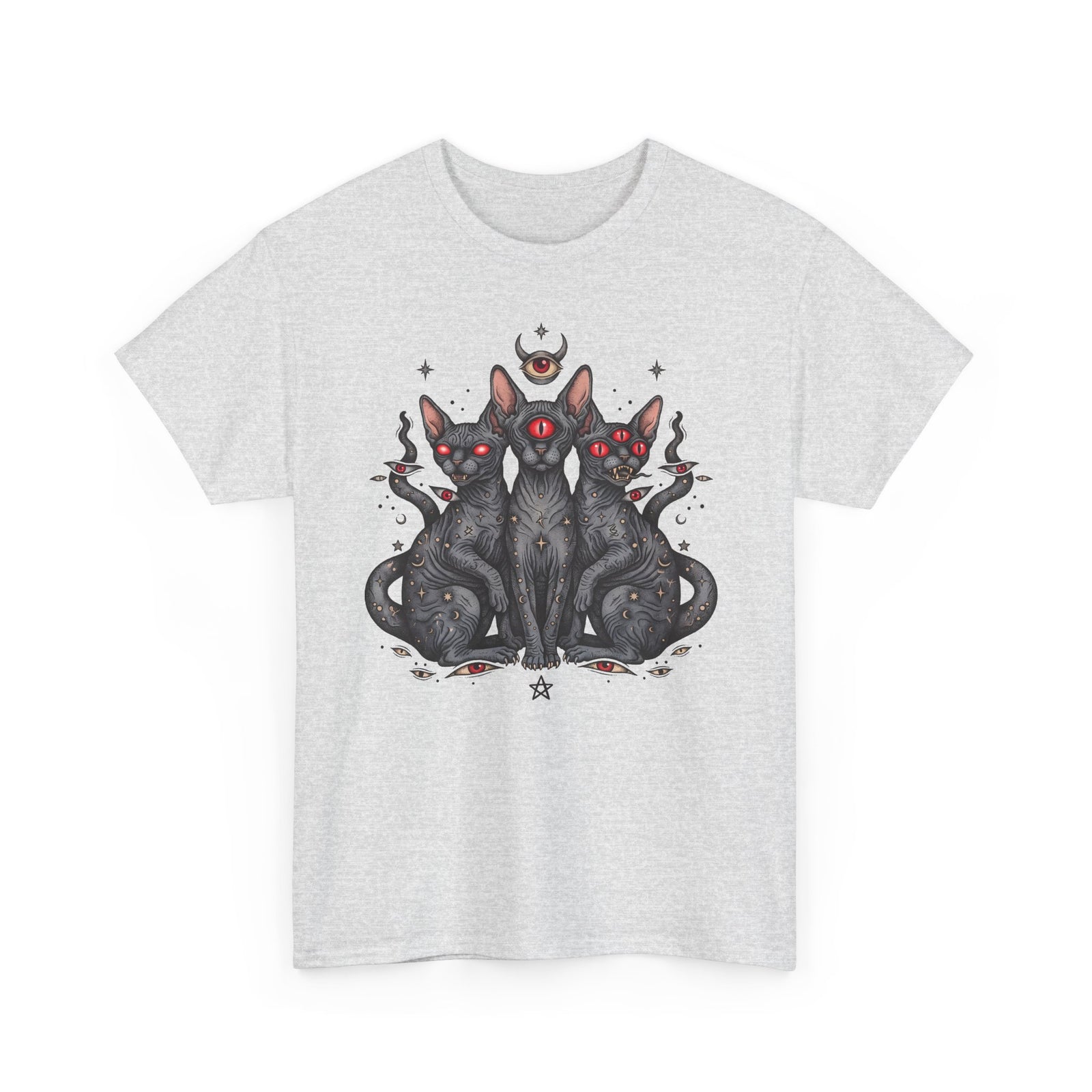 Occult Sphynx Trinity Shirt — Gothic Esoteric Hairless Cat T-Shirt