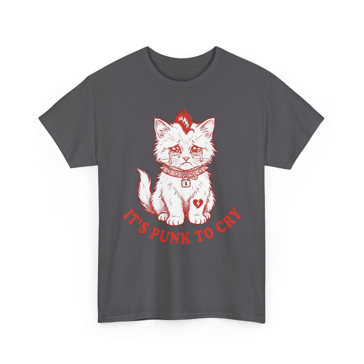 It's Punk To Cry Cat Tee — Cute Punk Cat Graphic T-Shirt