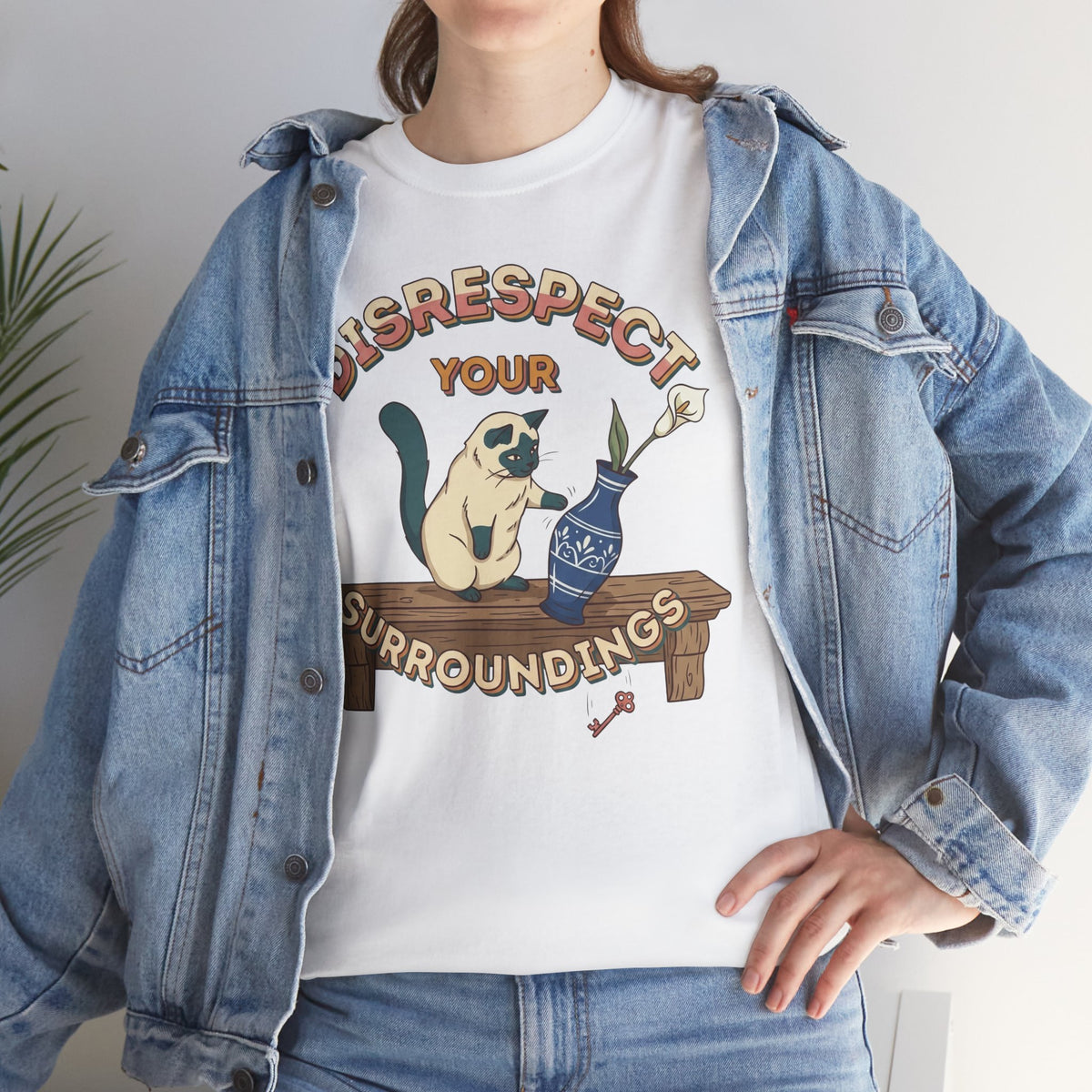 Disrespect Your Surroundings Cat Graphic Tee