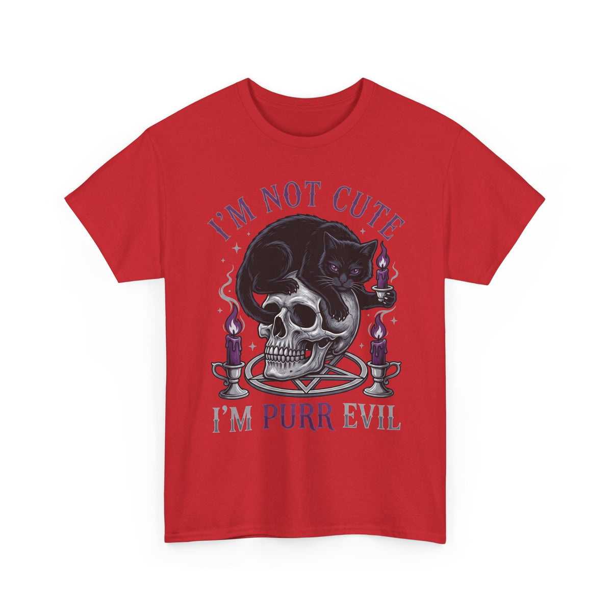 I'm Not Cute I'm Purr Evil T-Shirt – Gothic Cat Skull Tee