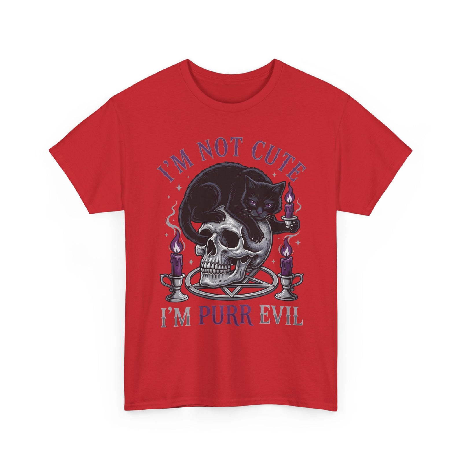 I'm Not Cute I'm Purr Evil T-Shirt – Gothic Cat Skull Tee