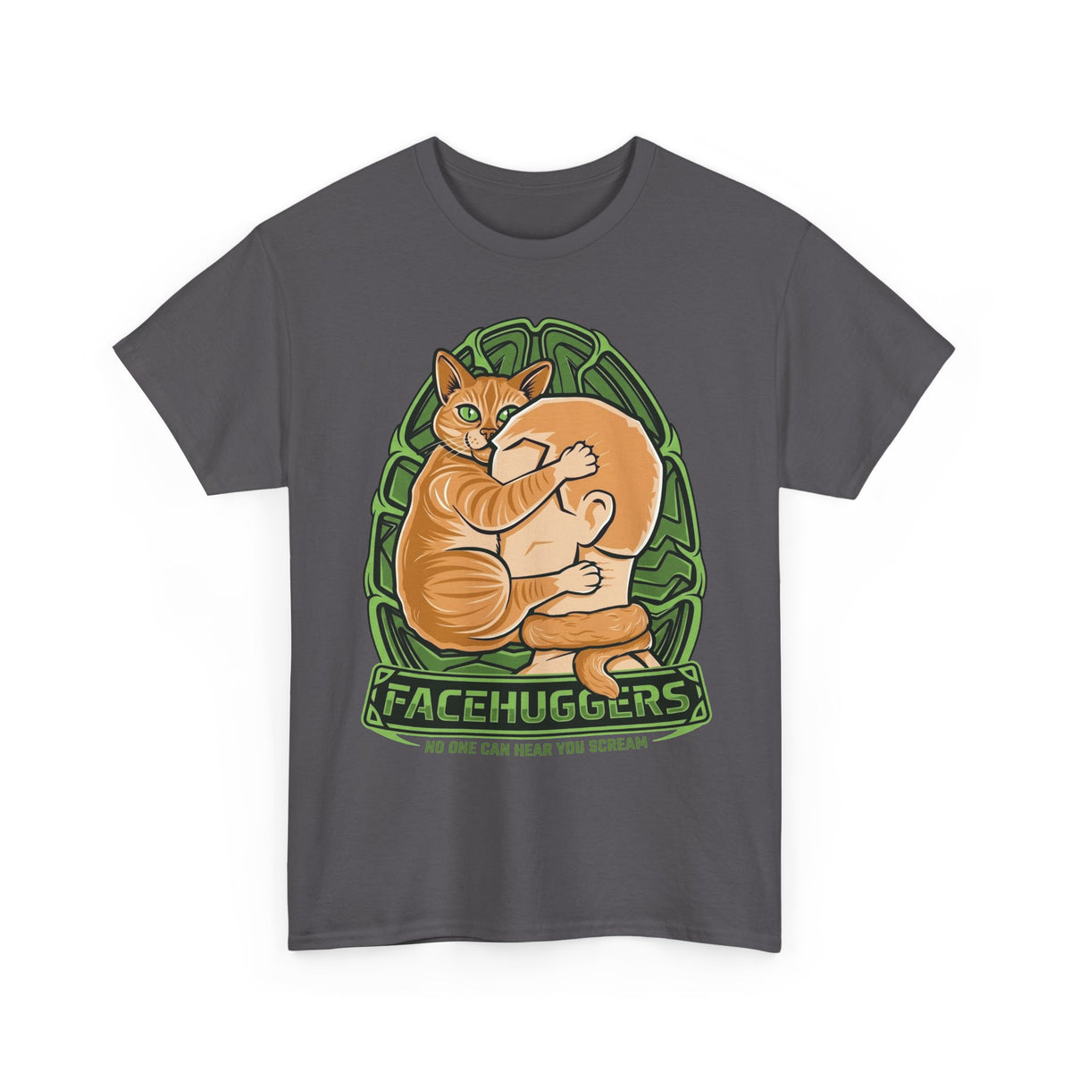 Cat 'Facehuggers' T-Shirt — Funny Orange Cat Hug Design