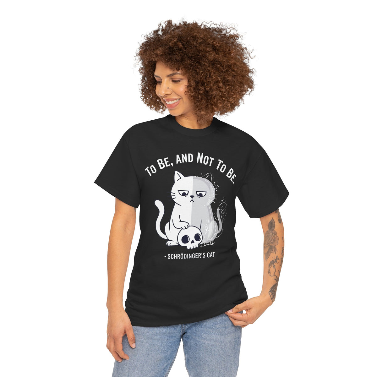 Schrödinger's Cat T-Shirt – "To Be, And Not To Be" Funny Science Cat Tee