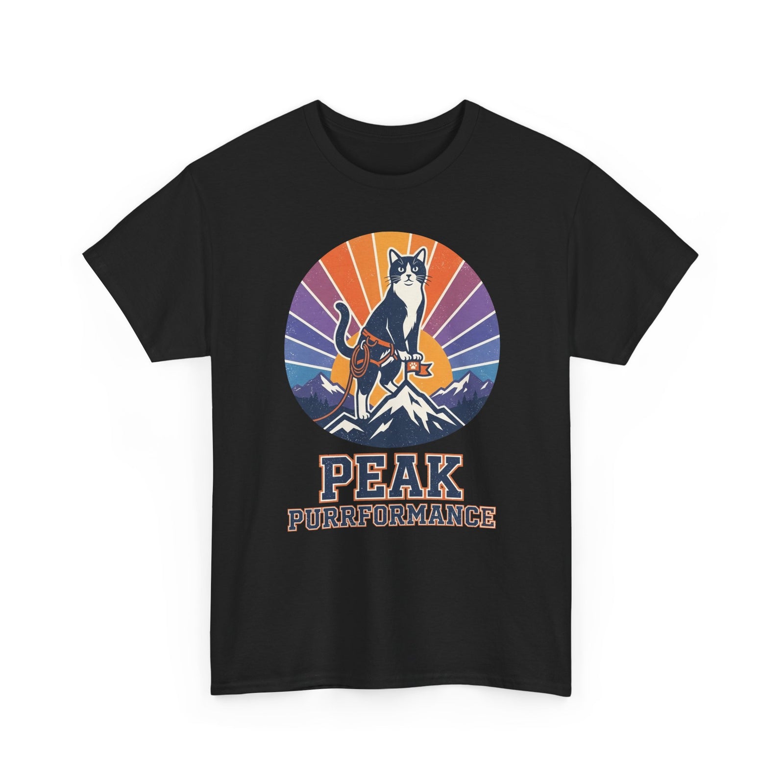Cat Hiking Tee — "Peak Purformance" Outdoor Adventure Shirt