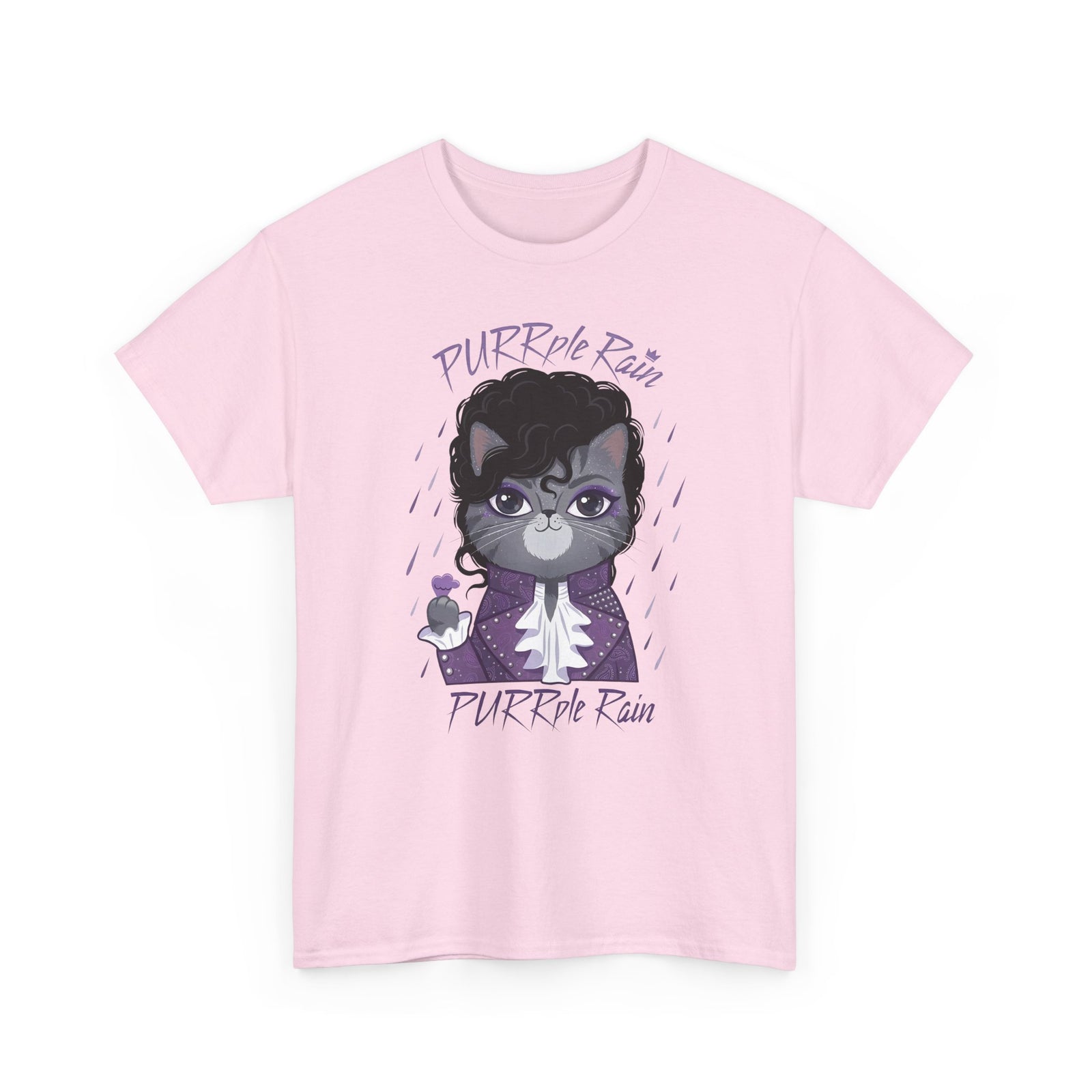 Purrple Rain Cat Parody T-Shirt — Cute Cat 'Purrple Rain' Graphic Tee