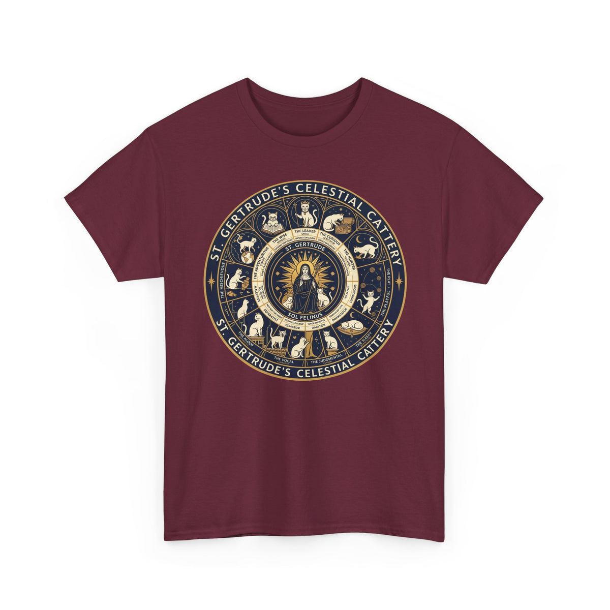 Saint Gertrude Gothic Cat Zodiac T-Shirt