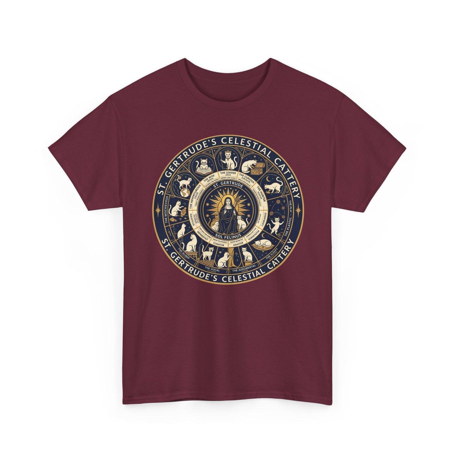 Saint Gertrude Gothic Cat Zodiac T-Shirt